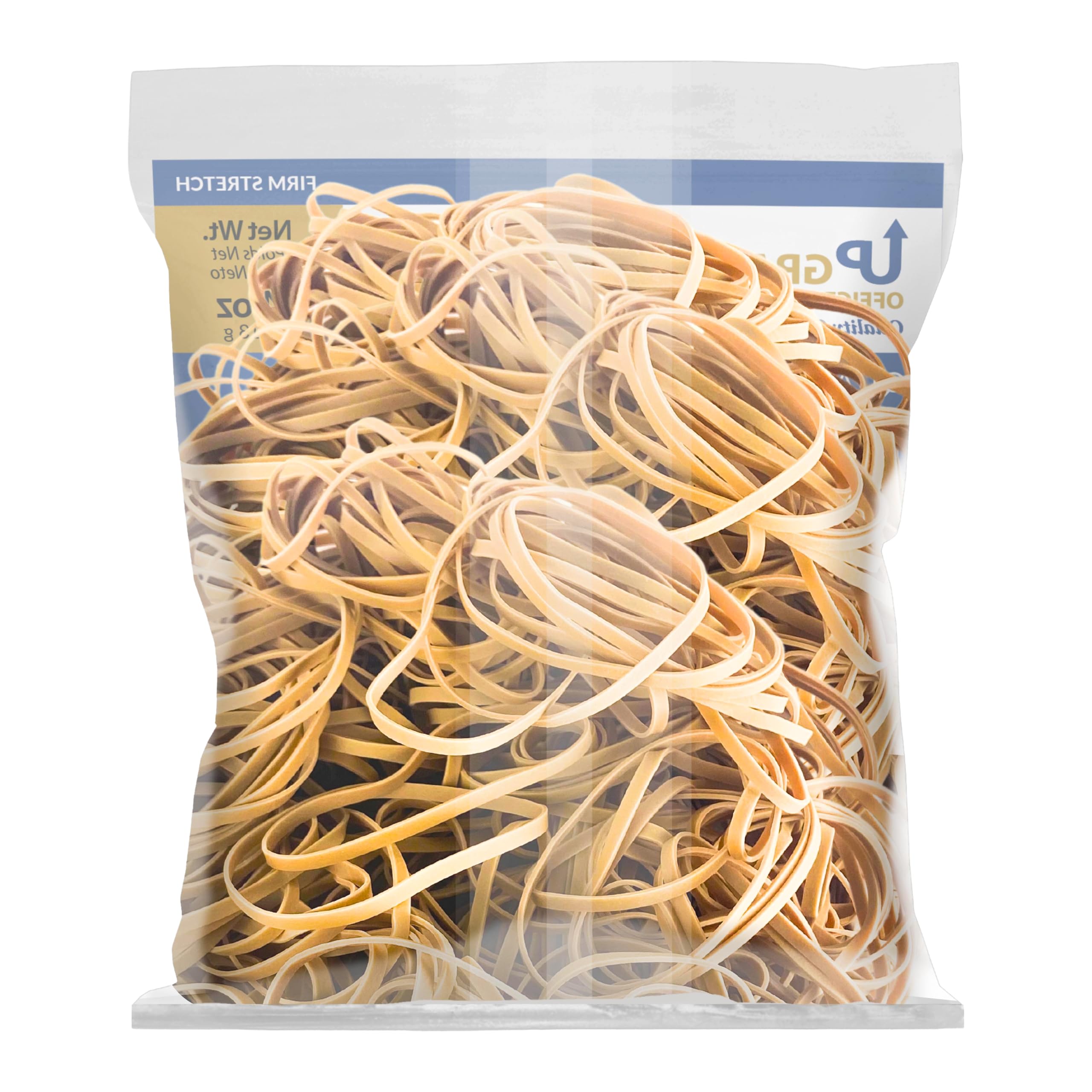 Aggiornamento Ufficio Supply UPG22733 Fasce Gommate Elastici, Nastro Elastico, Misura #33 (3-1/2 ''x 1/8''), 4 Oz, Sacchetto circa 150 Fasce, Crepe Naturale, Made in USA