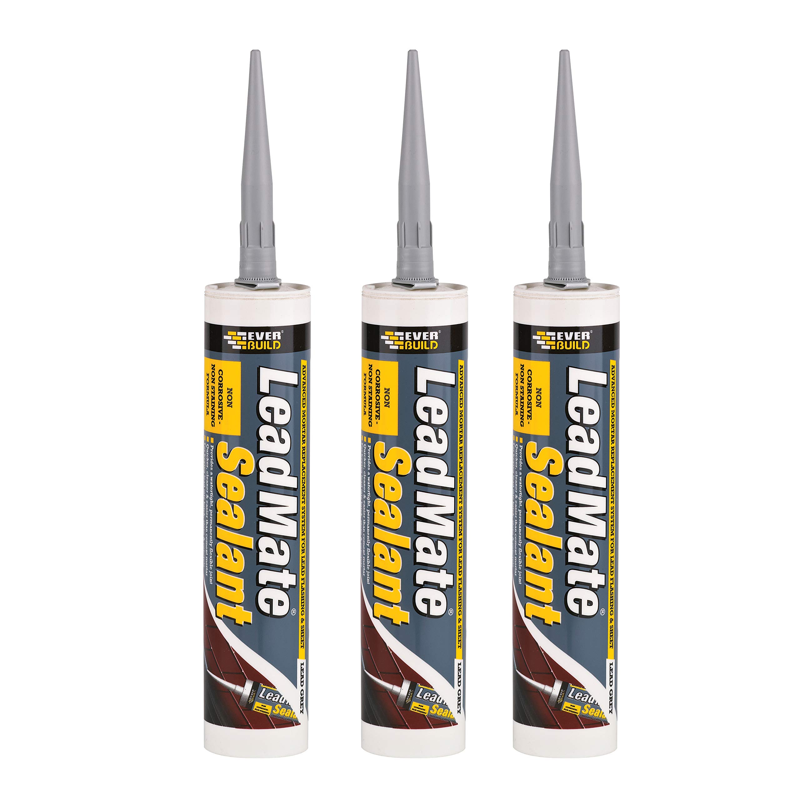 Everbuild 3 X LEAD Lead Mate Sealant 310 ml - Grey
