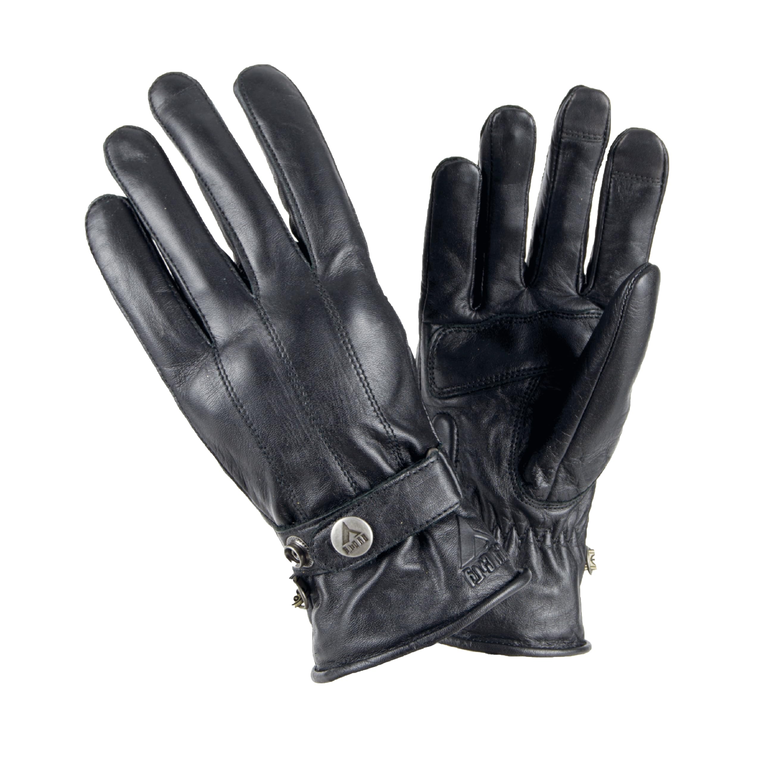 BY CITY Gants d'hiver pour moto Elegant Man | Gants en cuir | Protections au niveau des nœuds | Zones rembourrées | Renfort anti-abrasion sur la paume | Membrane imperméable