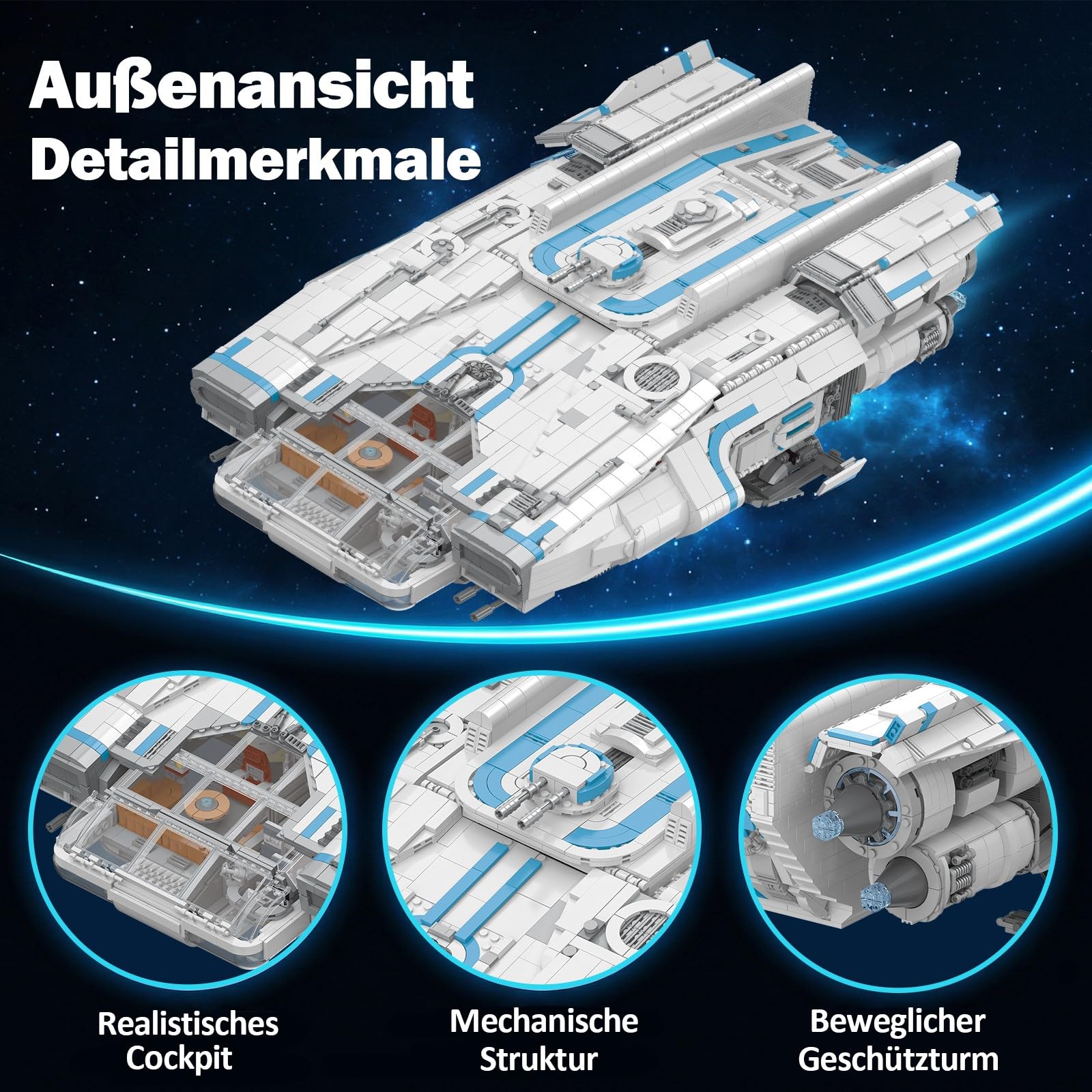 Raumschiff Klemmbausteine Space Wars - 5611 Teile Technik Spaceship Modular Buildings, Sci-Fi Bauset für Erwachsene Kompatibel mit Barweer BWR008