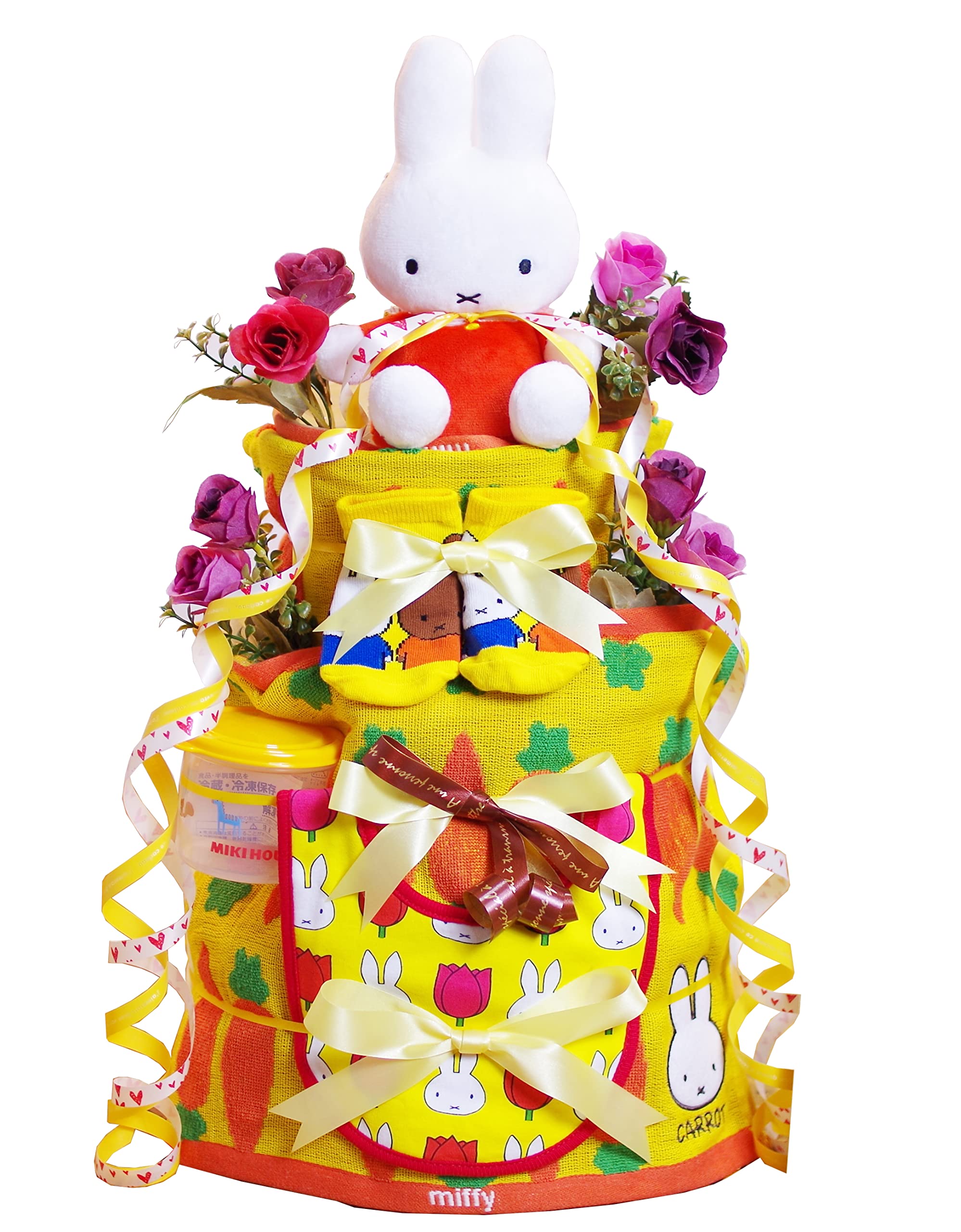 Amazon.co.jp: ミッフィー miffy おむつケーキ 4段 出産祝い ギフト 