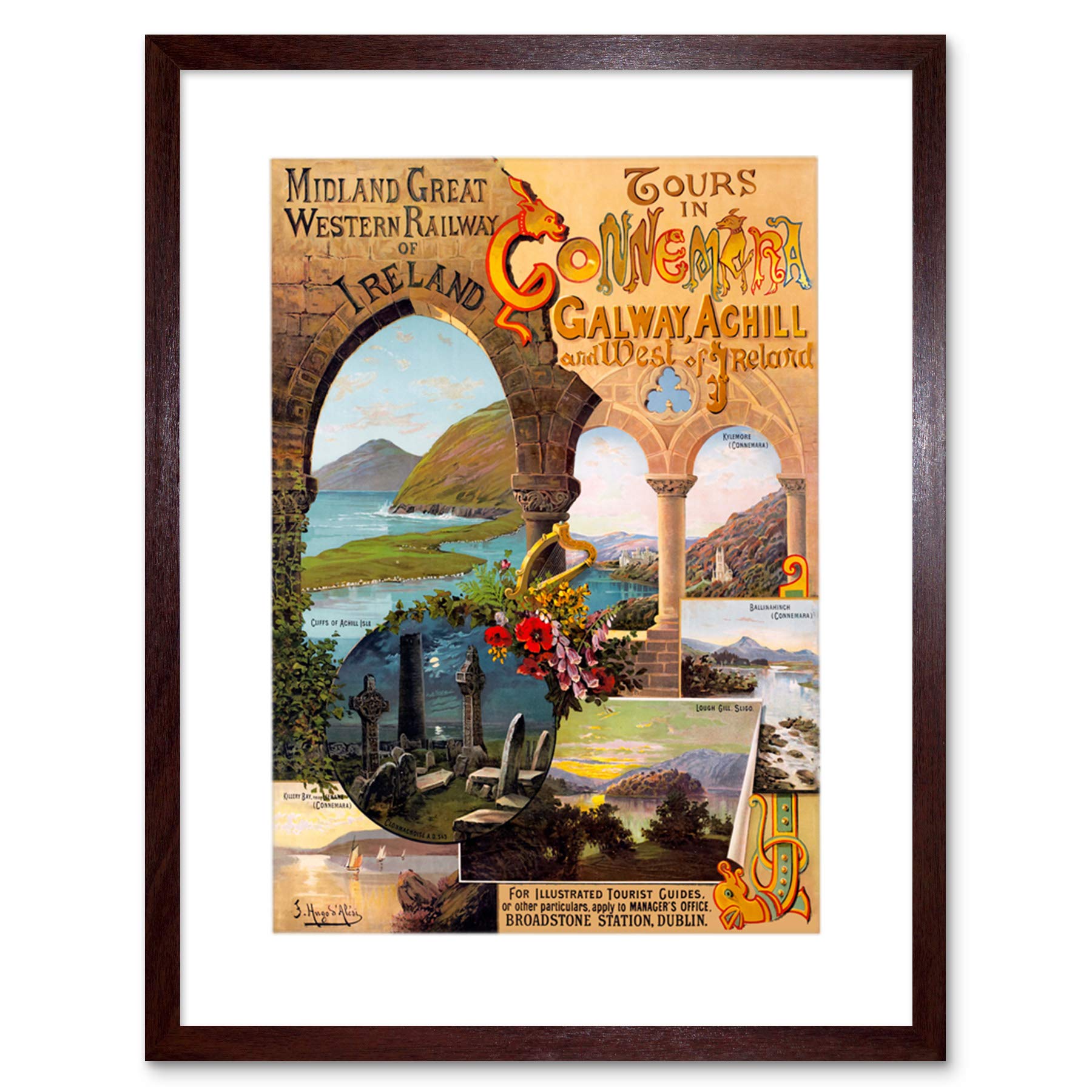 Wee Blue Coo Vintage Travel West Ireland Galway Achill New Picture Framed Wall Art Print