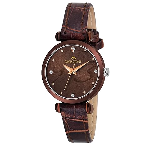 CK319-BRWN Brown Leather Strap Wrist Watch for Women