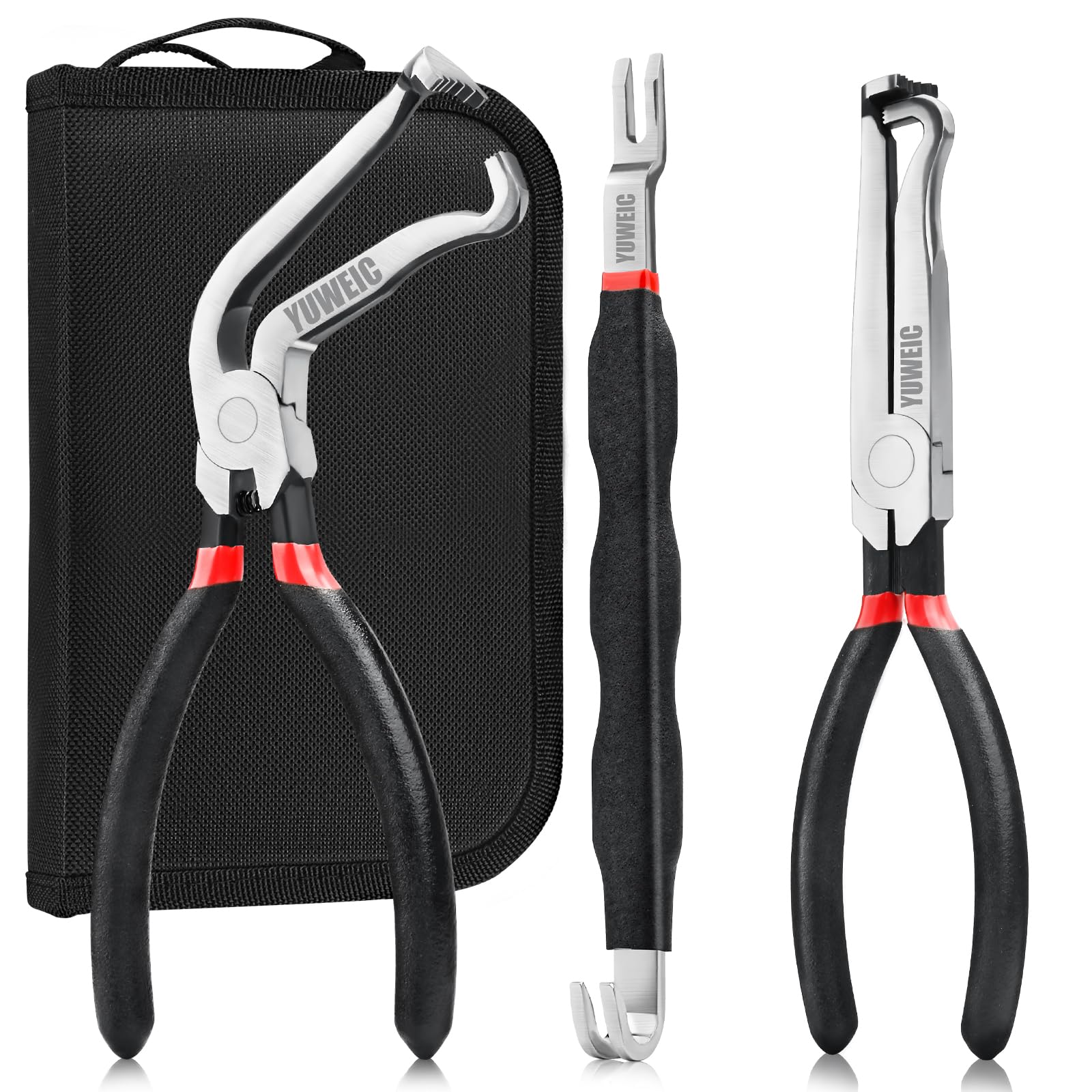 YUWEIC 3PCS Automotive Wire Connector Removal Tool Kit - Electrical Disconnect Pliers Set Locking Tab Disconnect for Car Sensors, Wiring Harnesses,