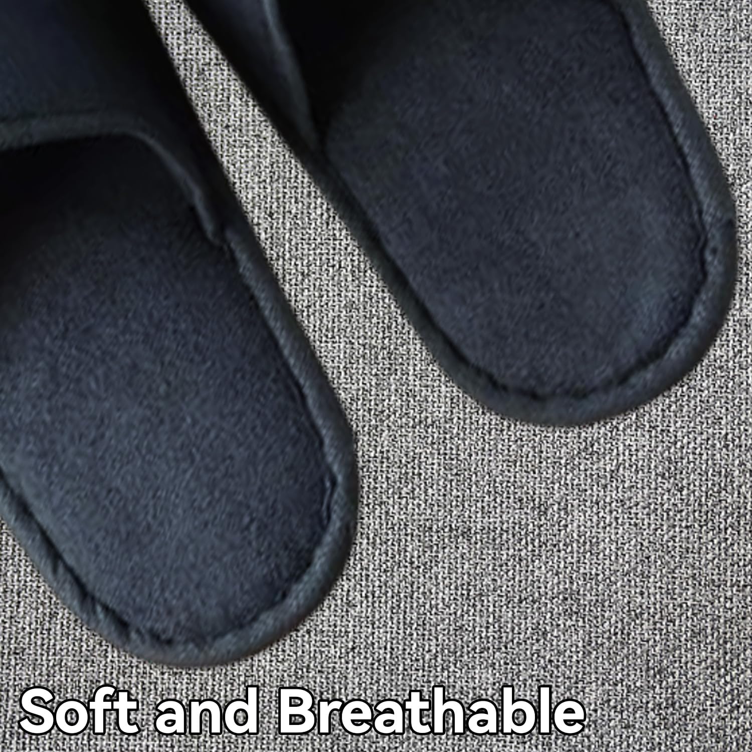 50 Paia Pantofole Monouso Tessuto Unisex Antiscivolo per Hotel Spa Viaggi | Ciabatte Usa E Getta Leggere Traspiranti Suola Spessa Bianco Nero Taglia 42 Adulti