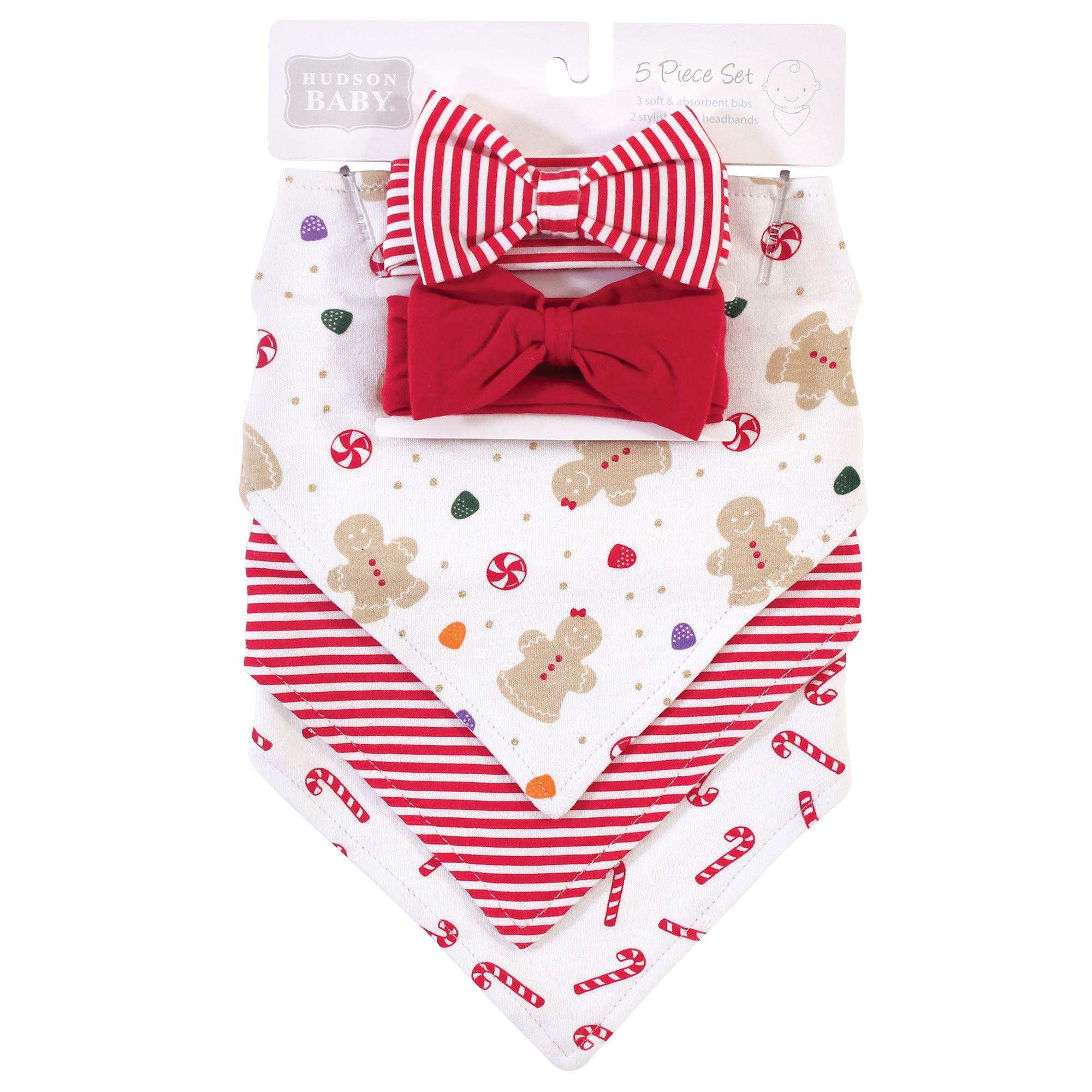 Hudson baby Opaska na głowę uniseks niemowlę Cotton Bib and Headband or Caps Set