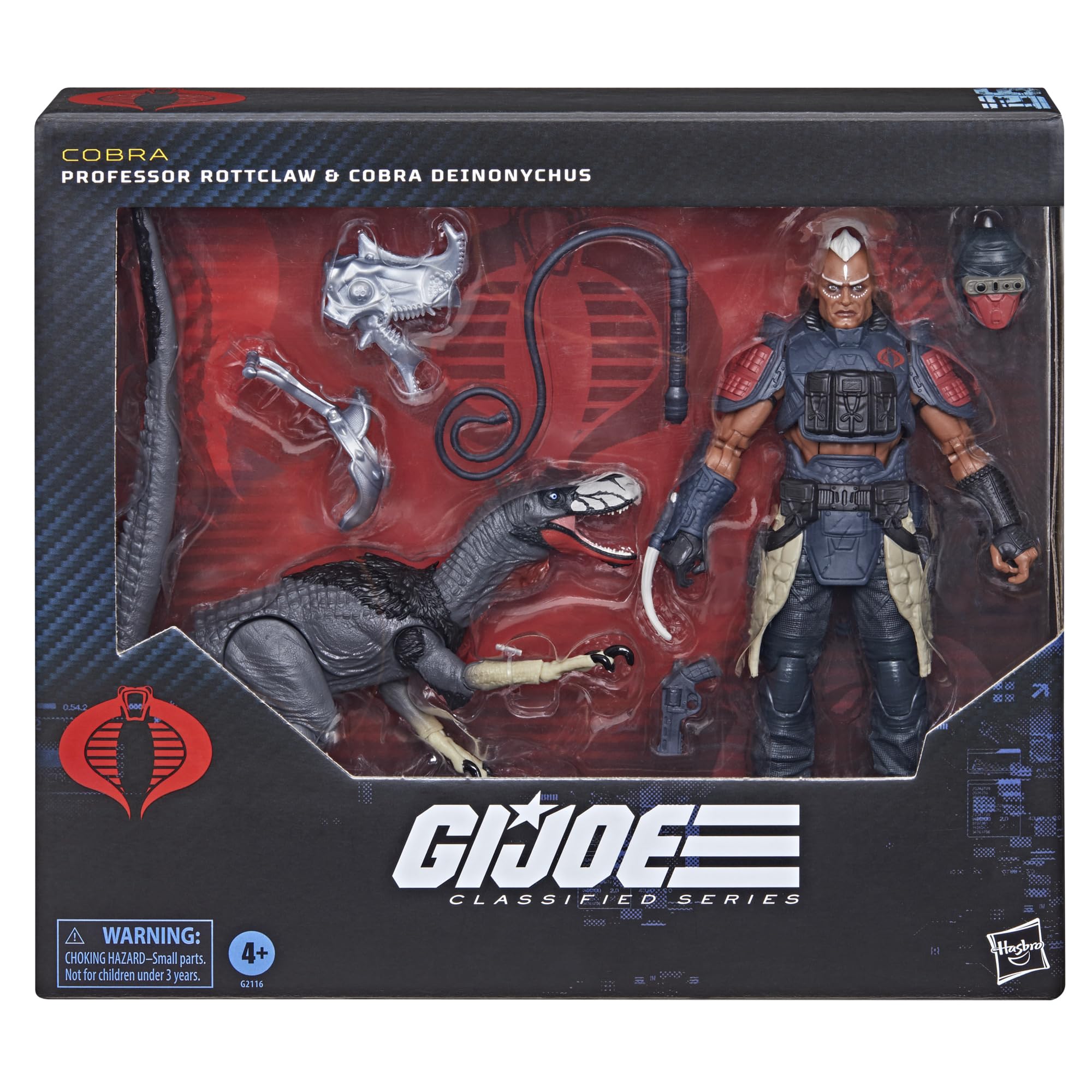 G.I. Joe Classified Series #196, Professor Rottclaw & Cobra Deinonychus, Action-Figur (15 cm) und Dinosaurier Spielzeug zum Sammeln