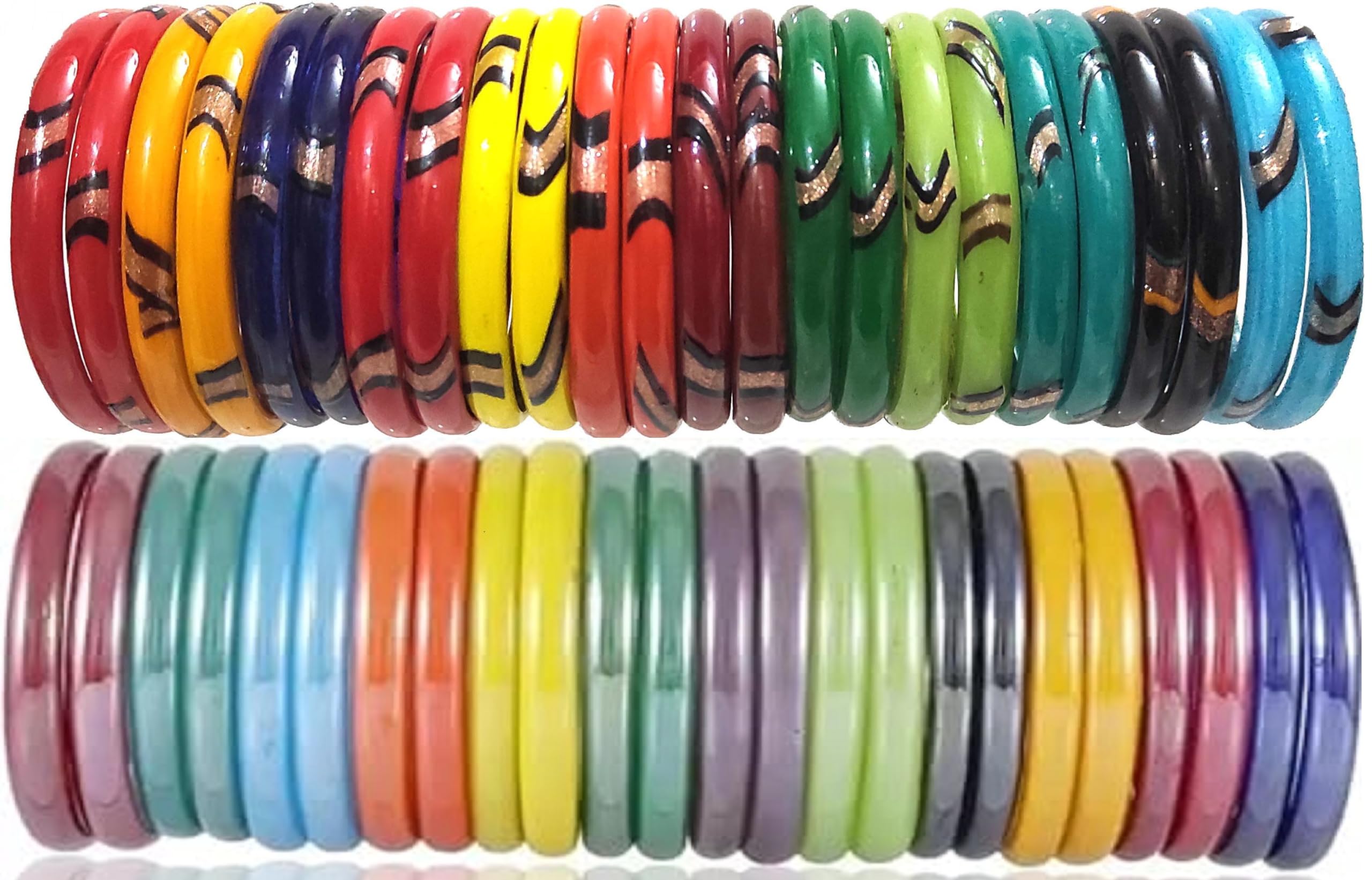 Hand Kkrafts Multi Color Glossy Glass Bangle Kada Set For Women,Traditional Designer Glass Kada for Women,Girls (Pack of 48) (CHINA+SURAT 12, 2.6) (B0D2LFHJFB) Amazon Price History, Amazon Price Tracker