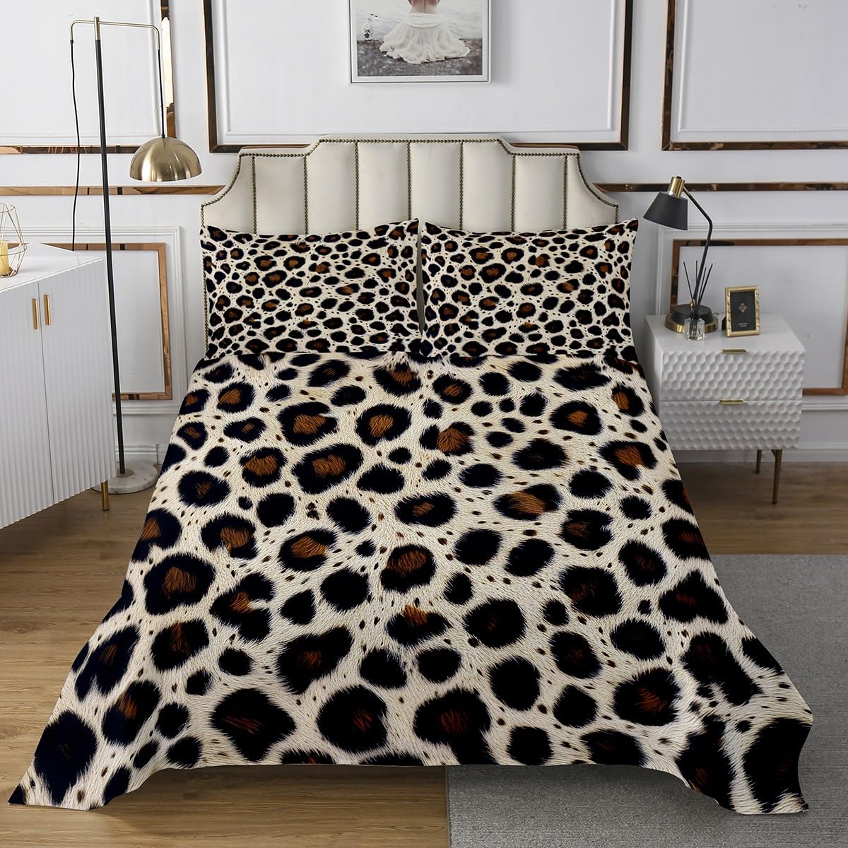 Manfei Retro Cow Print Coverlet Set Twin Size,Farmhouse Animal Skin Theme Quilted Coverlet for Kids Children Room,Vintage Brown Cow Fur Print Bedspread 2 Piece Quilt Set with 1 Pillow Sham