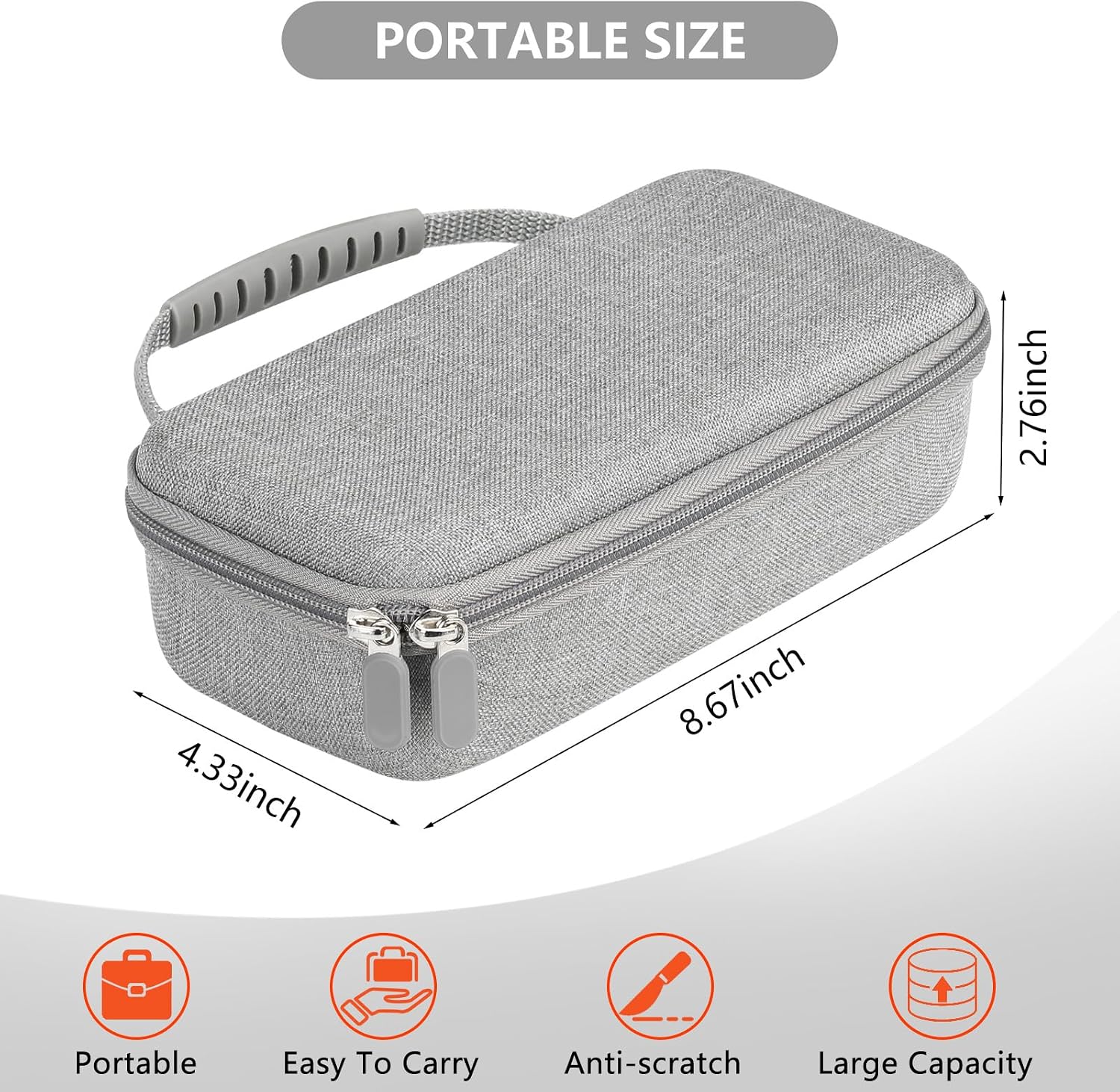 Asthma Inhaler Case – Portable Nebulizer Travel Bag with Mesh Pocket, Double Zippers, and Silicone Handle, Compatible with Inhaler Spacer for Adults and Kids image 5