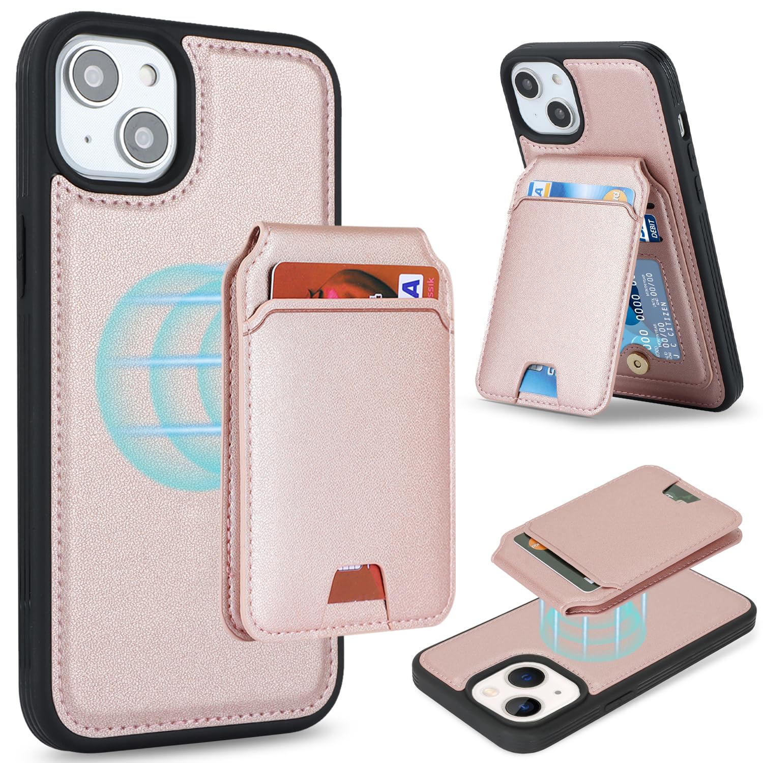 Ｈａｖａｙａ Case for iPhone 14 & iPhone 13 Case Wallet magsafe Compatible with Card Holder for Women Men 2 in 1 Detachable Magnetic Shockproof Phone Cover