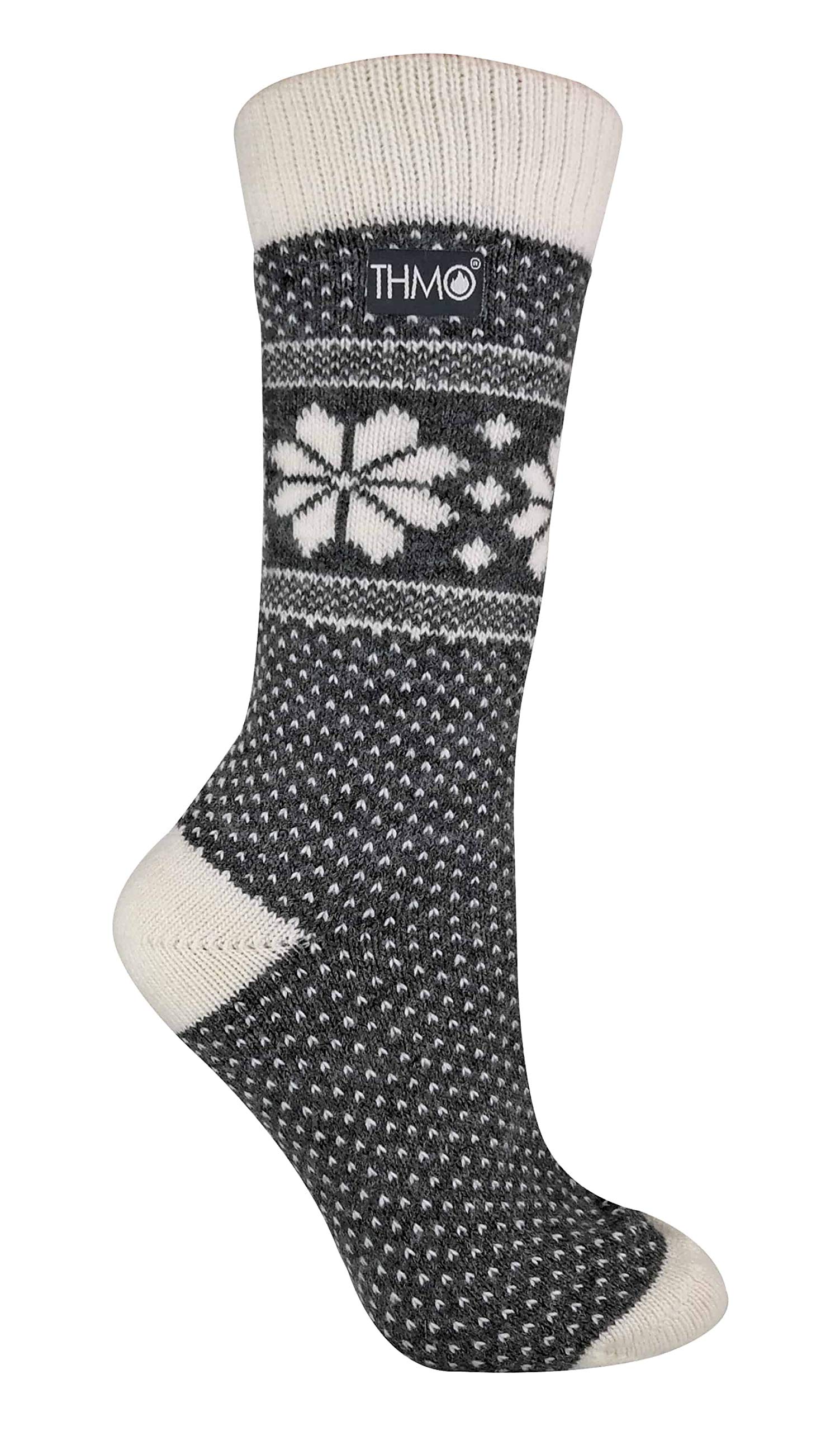 THMO - Ladies Vintage Nordic Fairisle Style Winter Wool Blend Socks