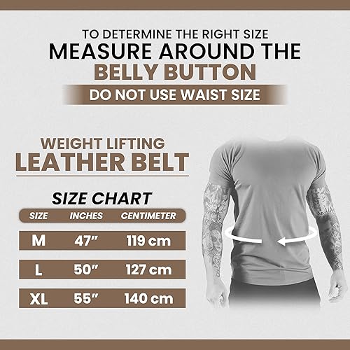 Miniatura 2 de Spartan - Cinturón de levantamiento de pesas (0.197 pulgadas de grosor)  Cinturón de levantamiento de cuero genuino para hombres y mujeres  Cinturón