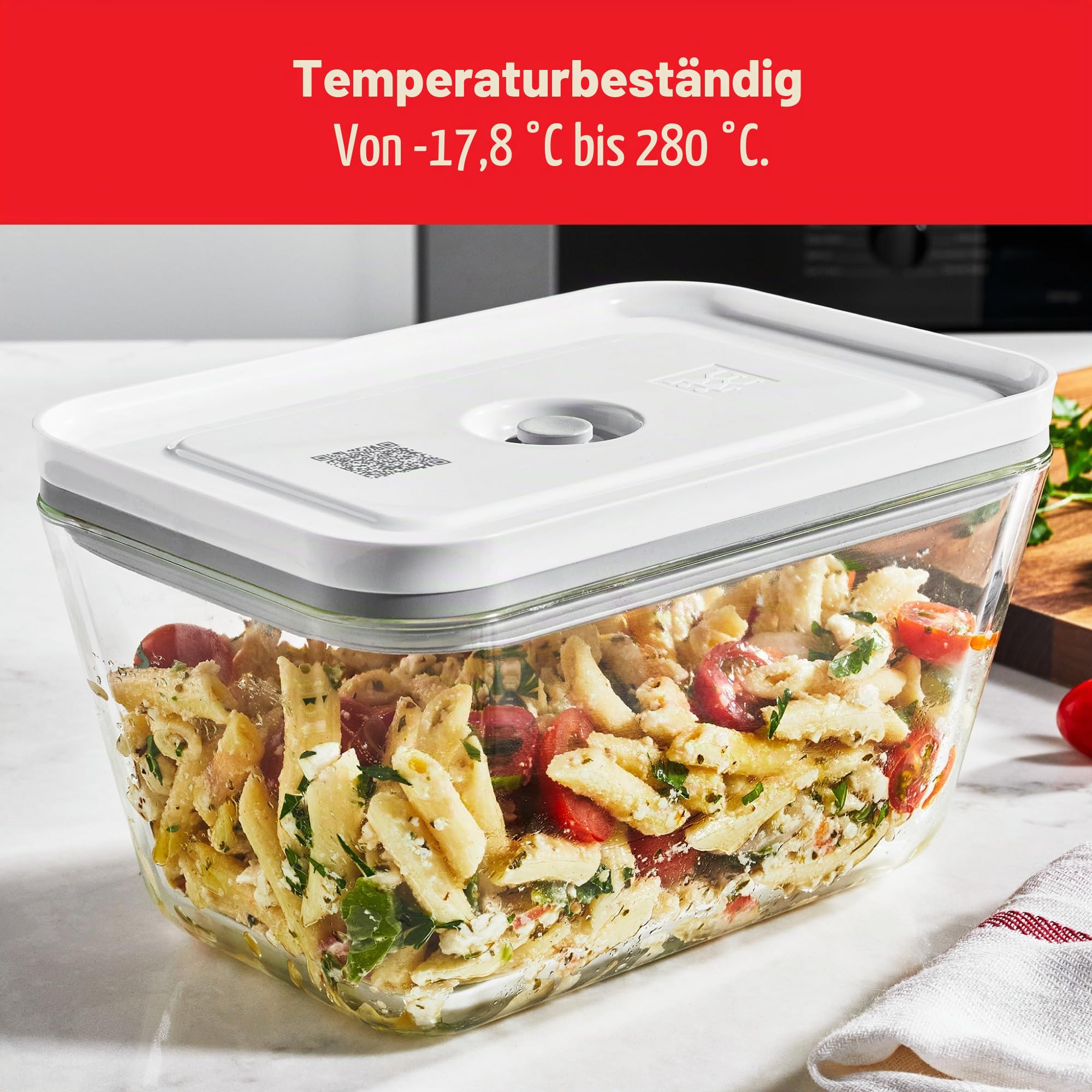 ZWILLING Fresh & Save Vakuumbehälter aus Glas, für Lebensmittel, kleine und große Behälter, 3 Stück