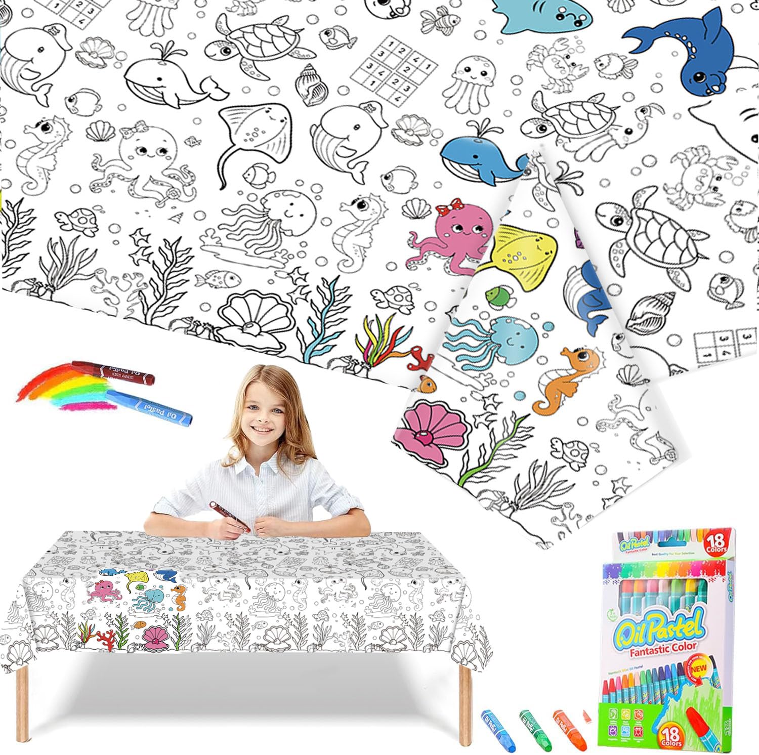 Mantel Para Colorear Espacial Para Niños - Poster Gigante De Temática Espacial, Ideal Para Manualidades, Fiestas Y Actividades En Clase