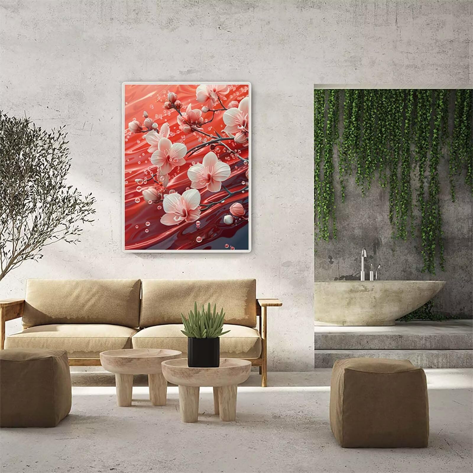 Flor Diamond Painting Adultos 80x110cm, 5D Pintura de Diamante J-3778