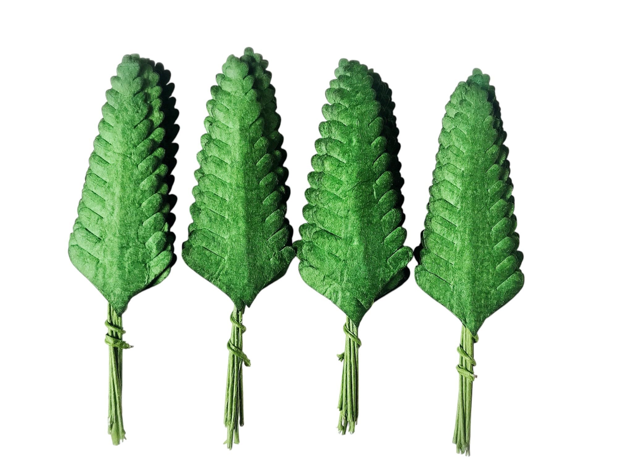 Ploen 25 pcs Green Leaves Ferns Mulberry Paper Leaves with Wire Stems Fern1 Leaf Mulberry Paper Craft Supplies Scrapbooking Embellishments for so Many Card DIY Craft Projects Leaves104
