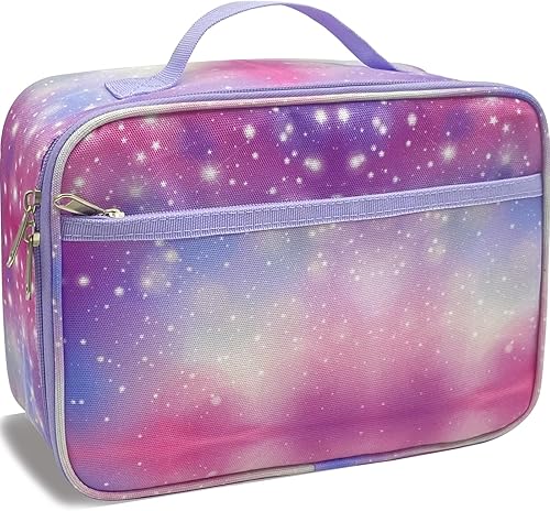 Kulle Lonchera aislada, lonchera morada para niñas, bolsa suave resistente y bolsa de almuerzo congelable, bolsa de almuerzo reutilizable para