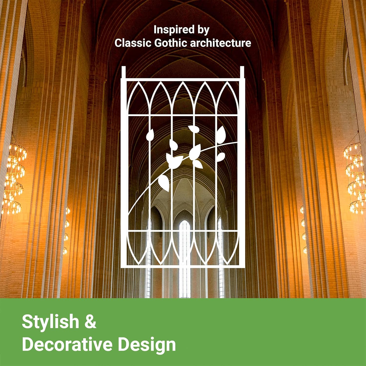 Metal Garden Arbor, 104.3” Tall Wrought Iron Archway for Climbing Plants & Flowers, British-Style Garden Trellis (Copper)