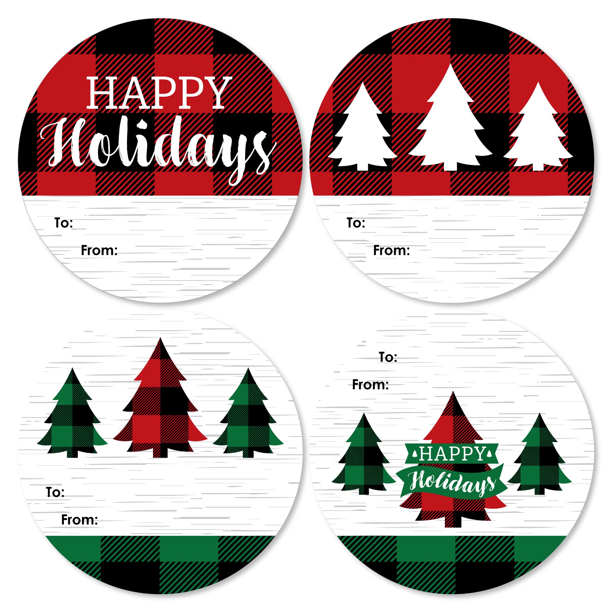 amazon-com-big-dot-of-happiness-holiday-plaid-trees-round-buffalo-plaid-christmas-party-to-and-from-gift-tags-large-stickers-set-of-8-health-household
