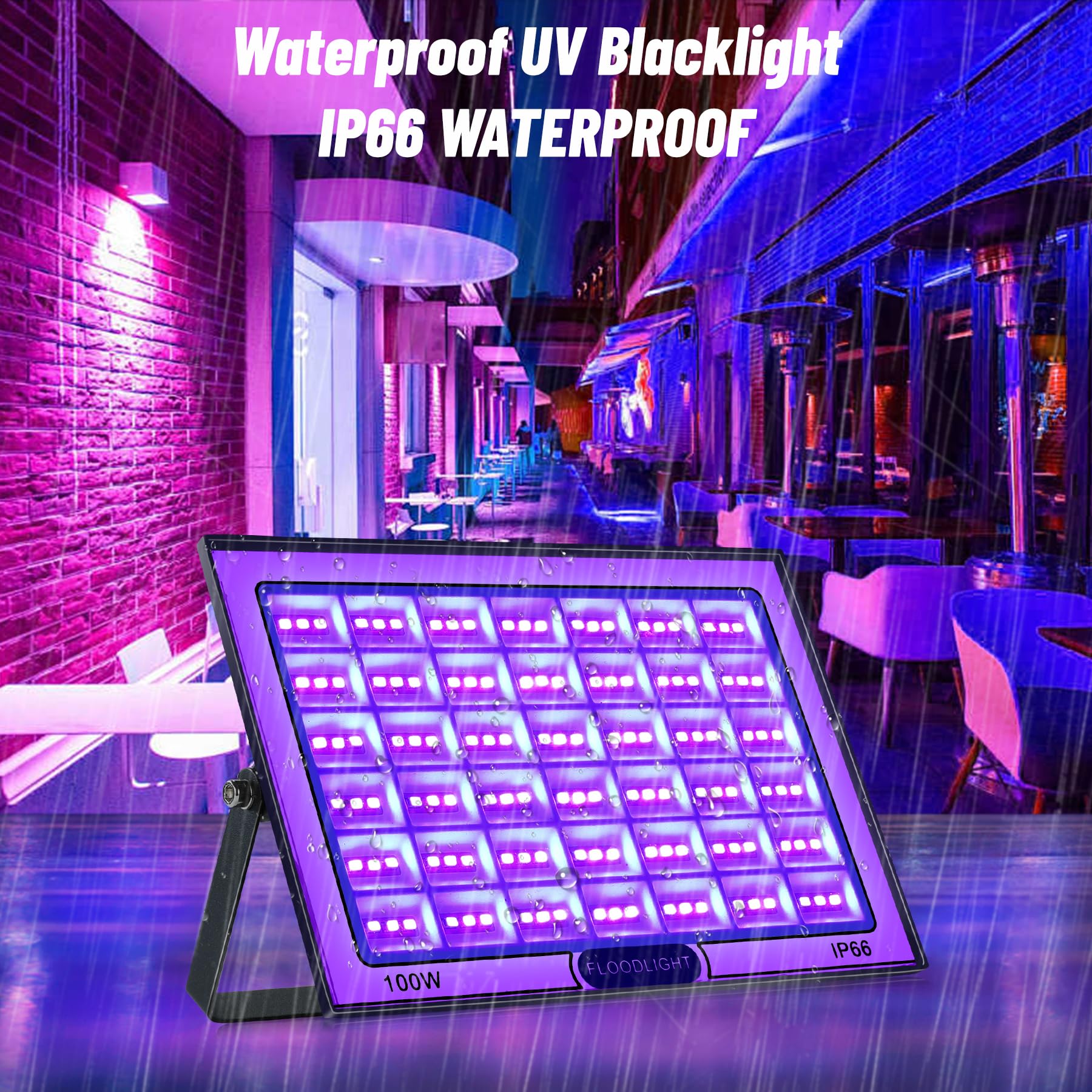 Luci UV 100W BOWEICORE 2 Pezzi - IP66 Impermeabile, 395-400nm, Per Feste E Decorazioni - Foto 9