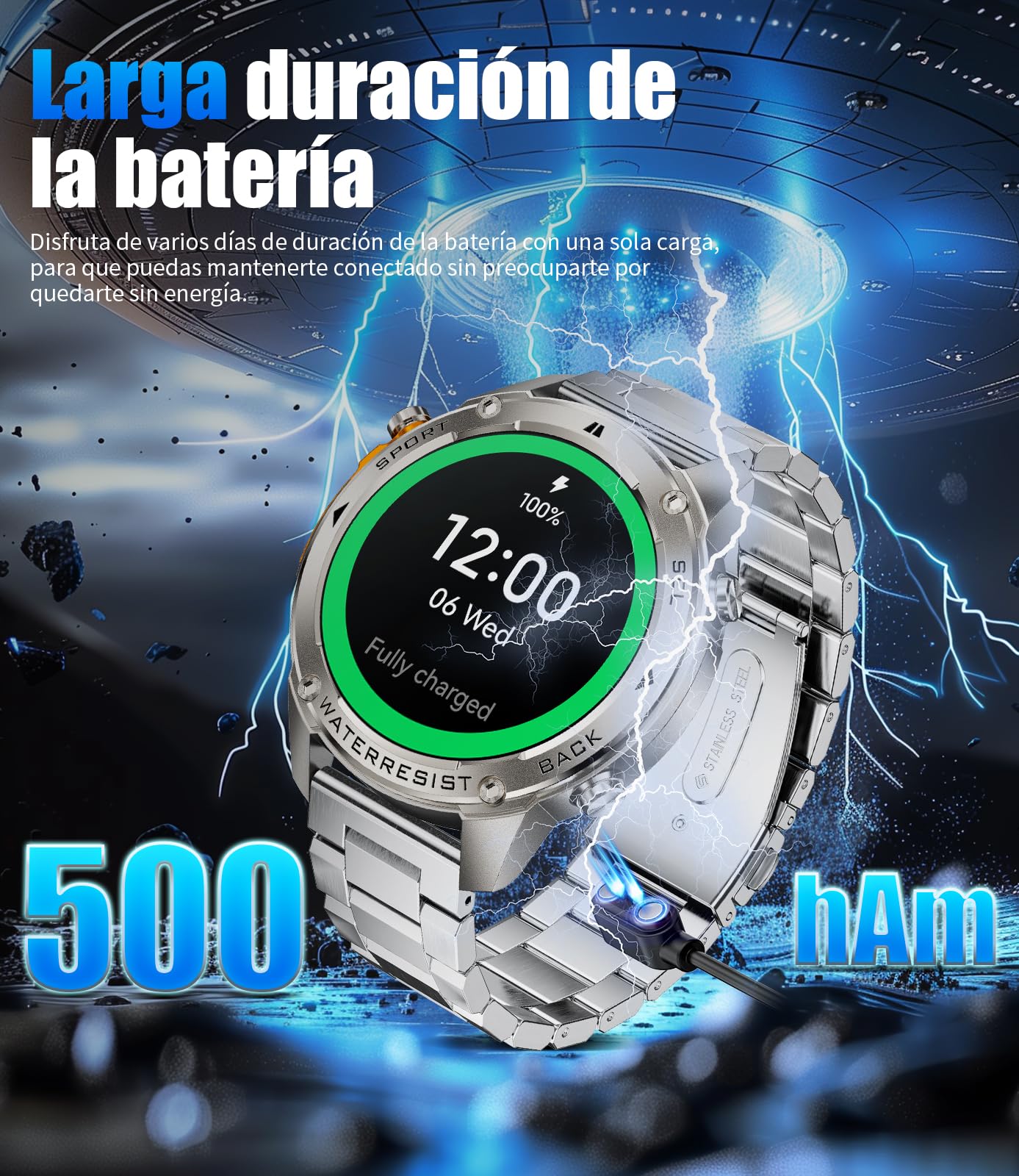 LIGE GPS Smartwatch Uomo Militare, 1.43" AMOLED Orologio Smartwatch Uomo con Chiamata e Risposta, 500mAh, SpO2 /Sonno/Cardiofrequenzimetro, 170+ Modalità Sportive Activity Tracker per Android iOS