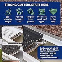 Vista 3 de LeafTek - Protectores de canalón para hojas, 5 x 100 pies, color negro, sistema de cubierta de canalón de aluminio de alta resistencia con cresta