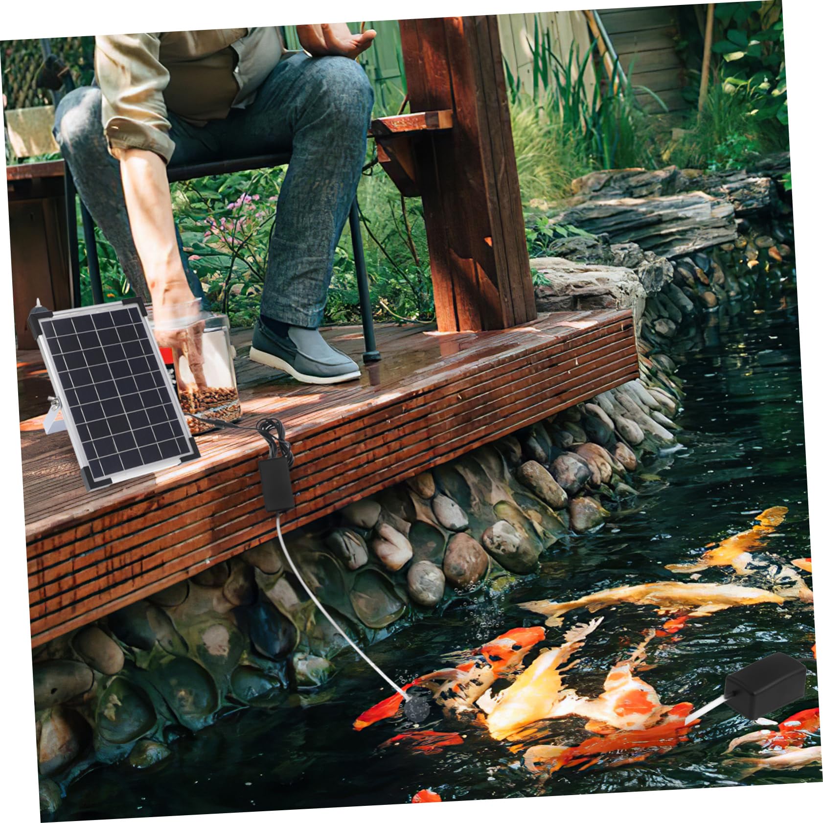 POPETPOP Pompa di aeratore di per acquario pompa solare dell'acquario pompa dell'acqua dell'acquario Potente pompa solare per laghetto forniture per acquari addominali