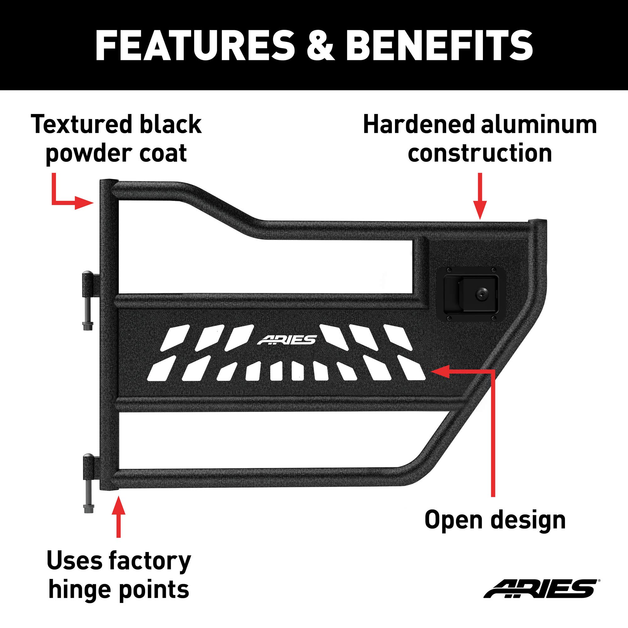Amazon.com: ARIES 25009 Black Aluminum Rear Jeep Wrangler JK Tube