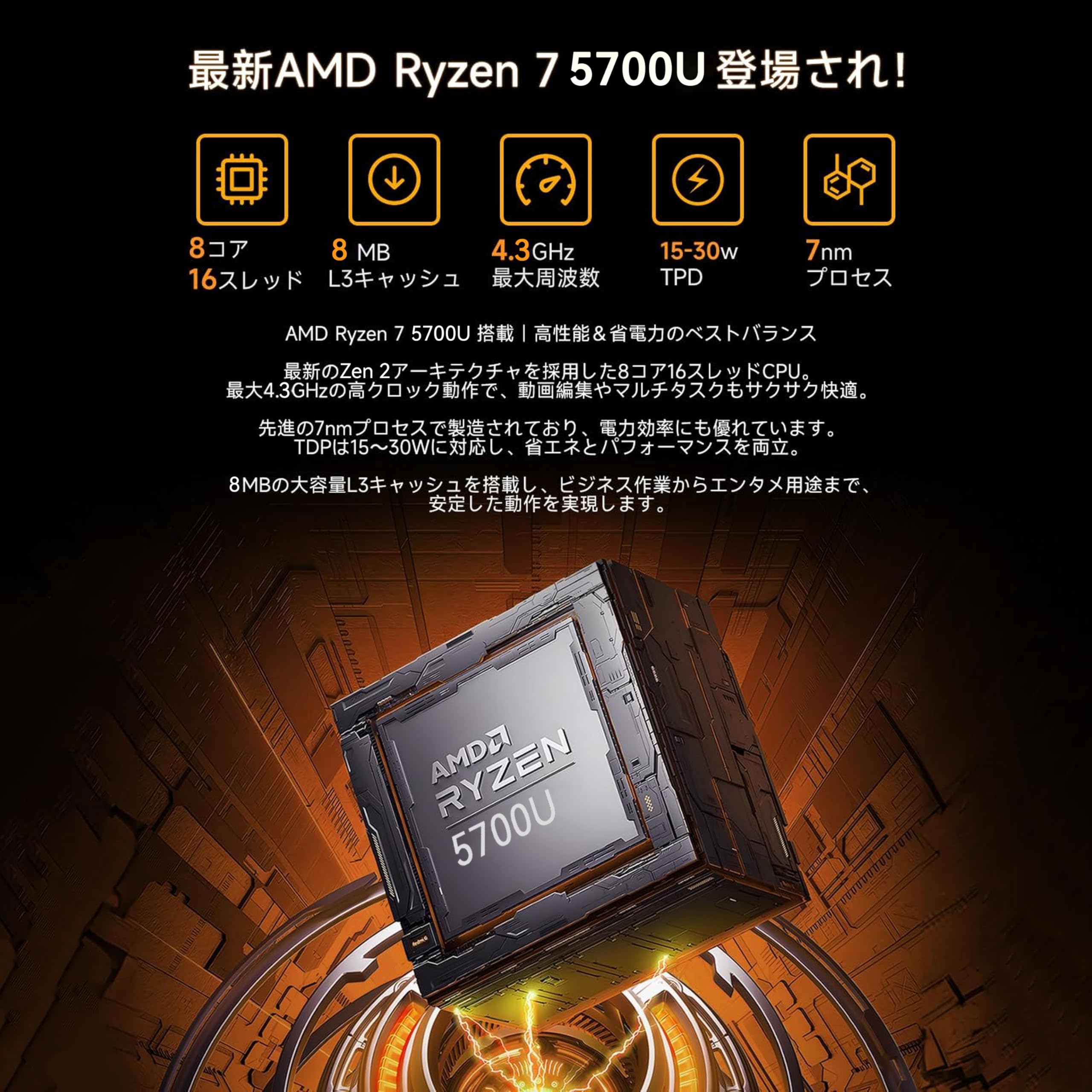 Amazon.co.jp: Bmax B5A Pro ミニPC：AMD Ryzen 7 5700U 16GB（最大