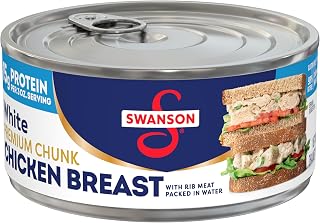 Swanson White Premium Chunk Canned Chicken Breast in Water, Fully Cooked Chicken, 9.75 OZ Can