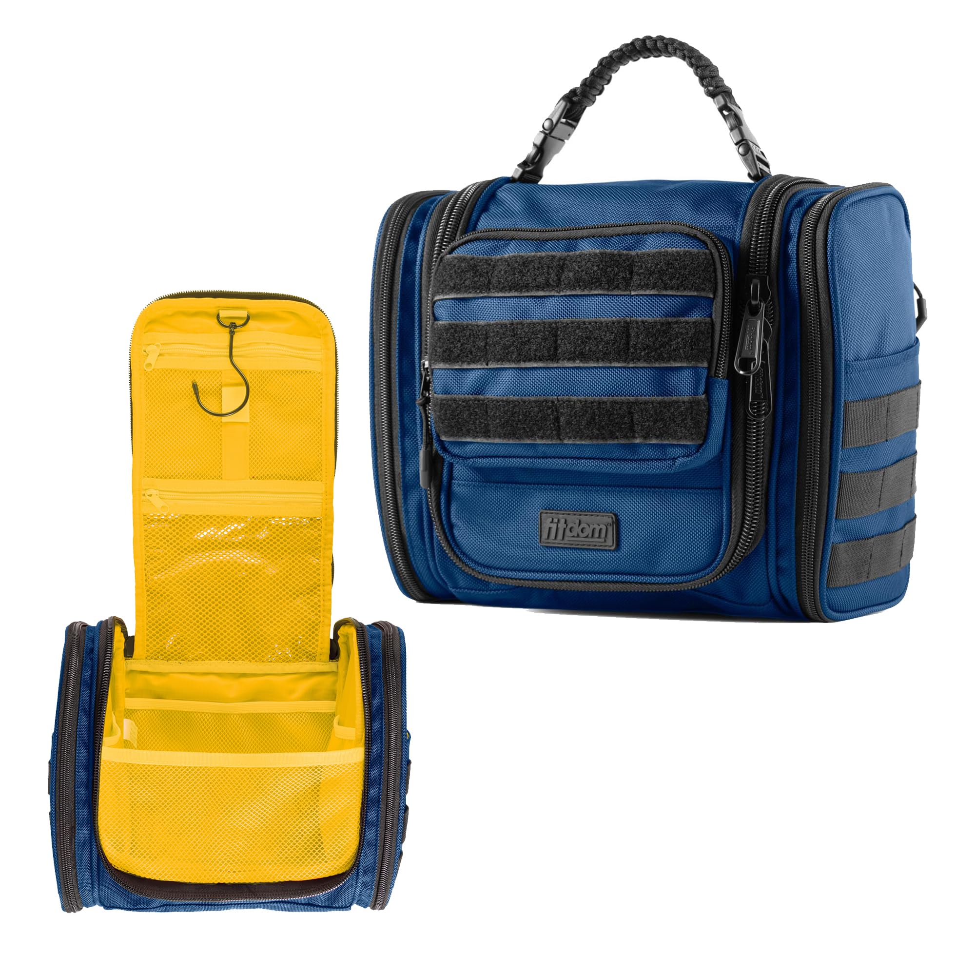 Fitdom Tactical Hanging Toiletry Bag Dopp Kit For Men & Women. Perfect For Travel & Storage for Cosmetic, Clipper, Toothbrush, Shower, Shaving &