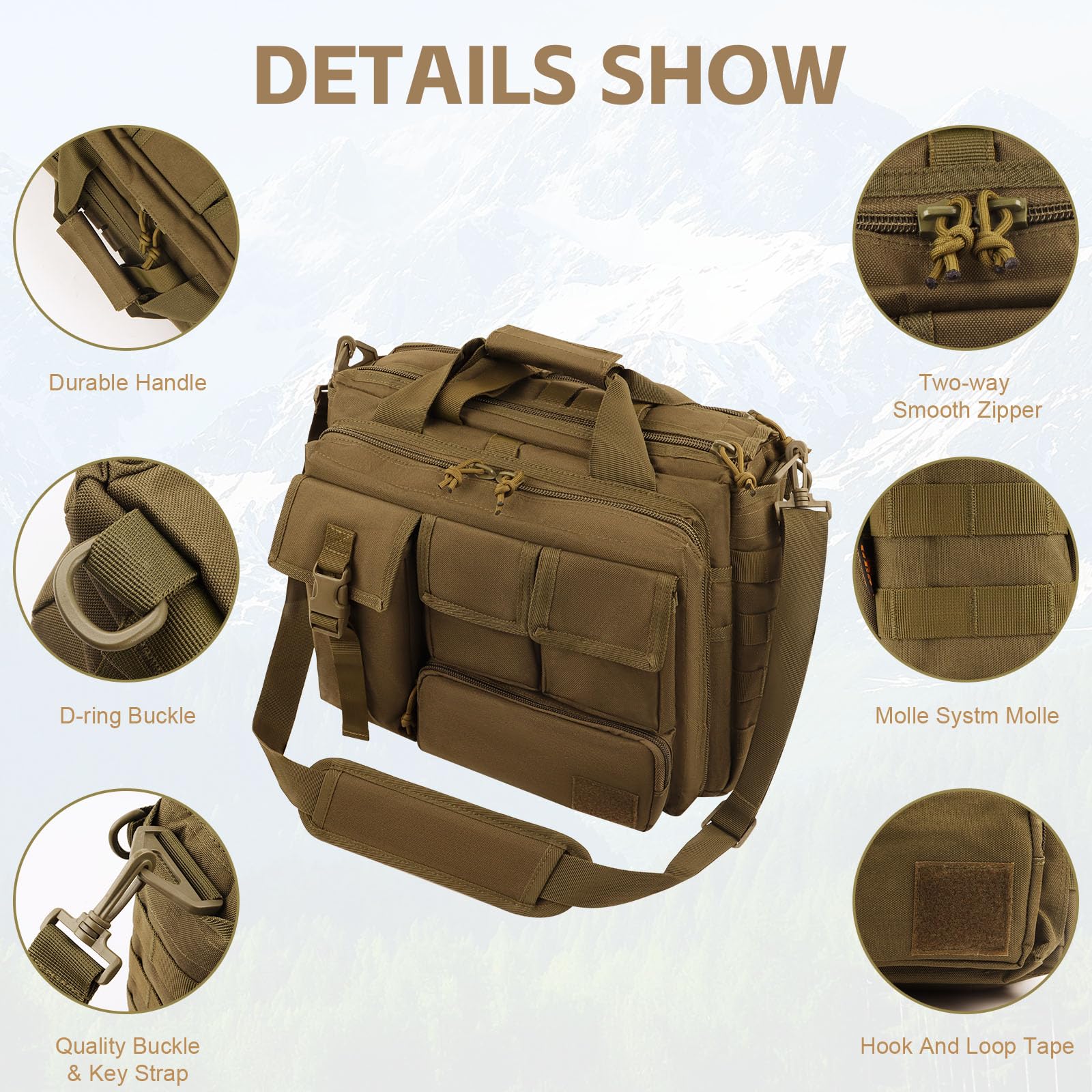 Amazon.co.jp: GES タクティカルブリーフケース 15.6インチ メンズ