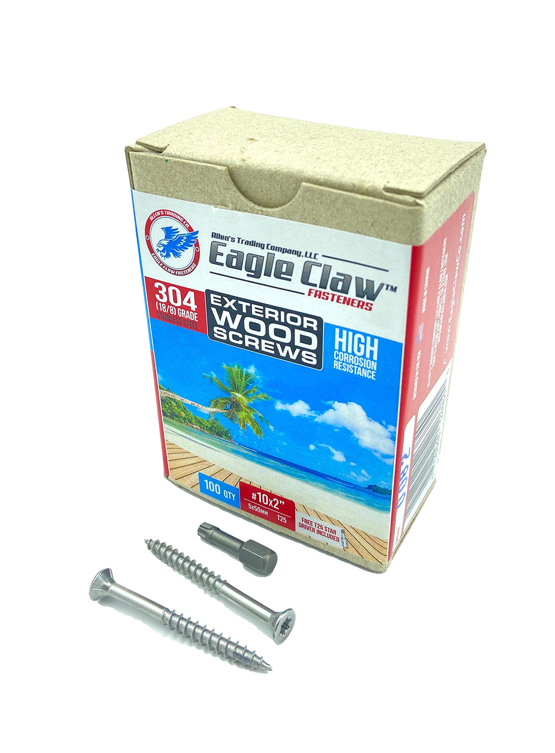 Buy 10 X 2 Inch Stainless Steel Deck Screws Flat Head T25 Star Drive