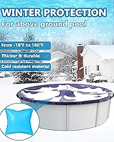 Vista 5 de Almohadas de piscina para piscinas sobre el suelo de 4 x 4 pies, almohadas gruesas de piscina para invierno, almohada de aire resistente al frío