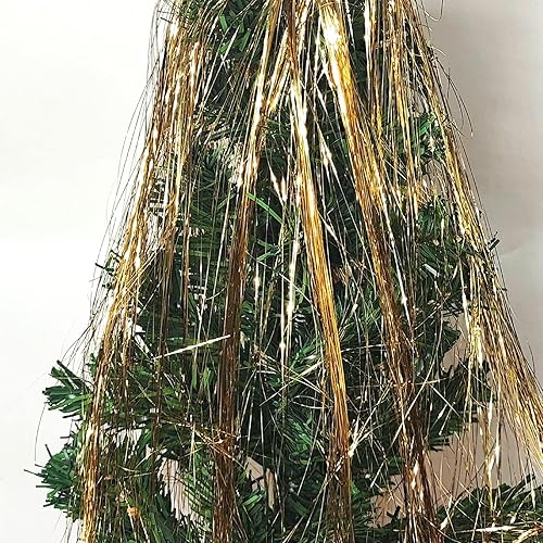 Miniatura 4 de Carámbanos de Navidad dorados de 2000 hebras, oropel brillante para decoración del árbol de Navidad, hogar, boda, fiesta de cumpleaños, suministros