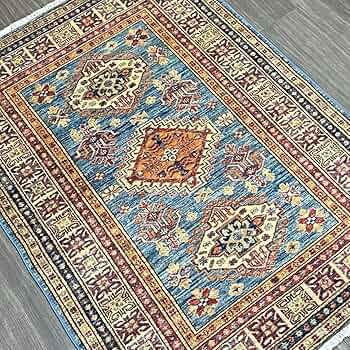 Amazon.co.jp: 手織り絨毯 ファインガズニウールラグトライバルラグ