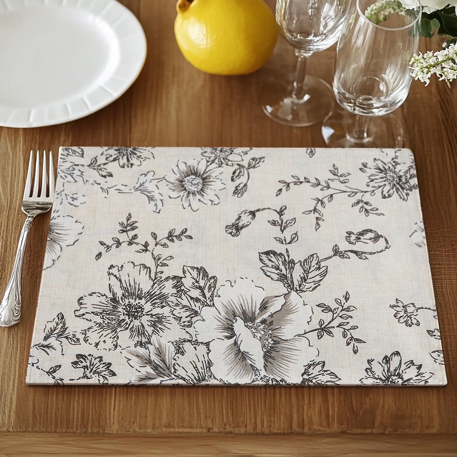 JINCHAN Floral Placemats Set of 4 Farmhouse Fall Autumn
