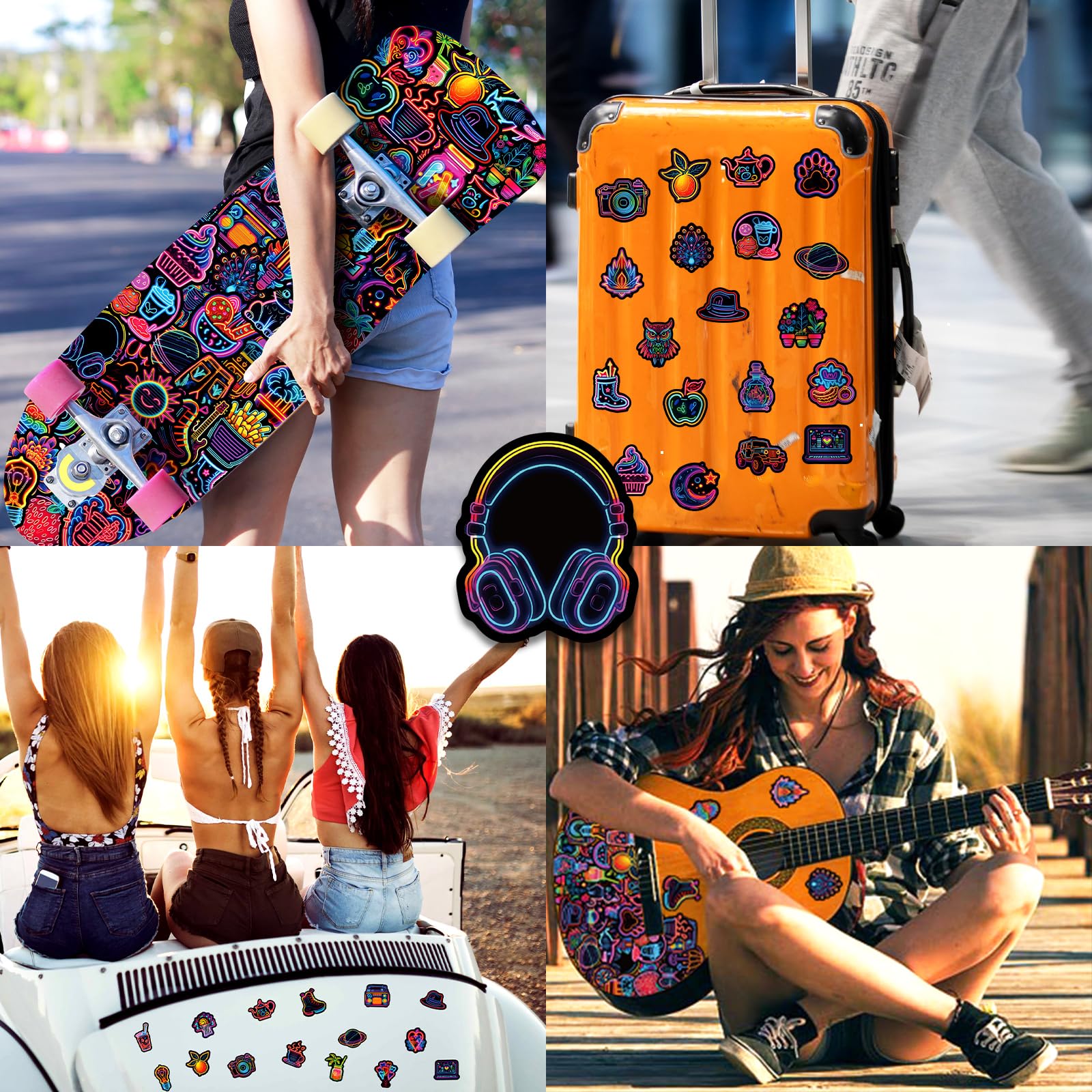 Autocollant 100 Pièces Cool Stickers Style Caping Et Pêche Iperéable