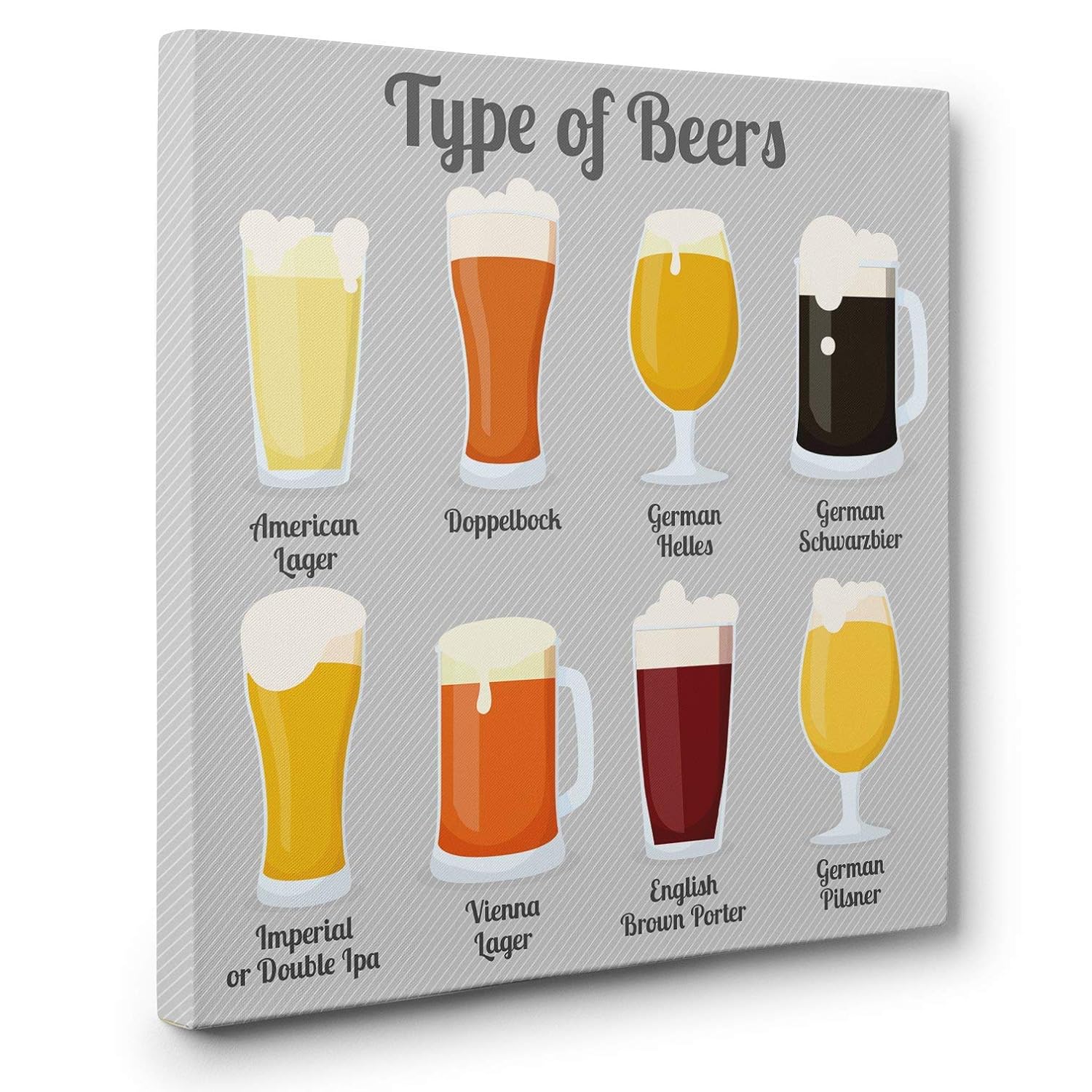 Types Of Beer CANVAS Wall Art Home Décor Handmade Products