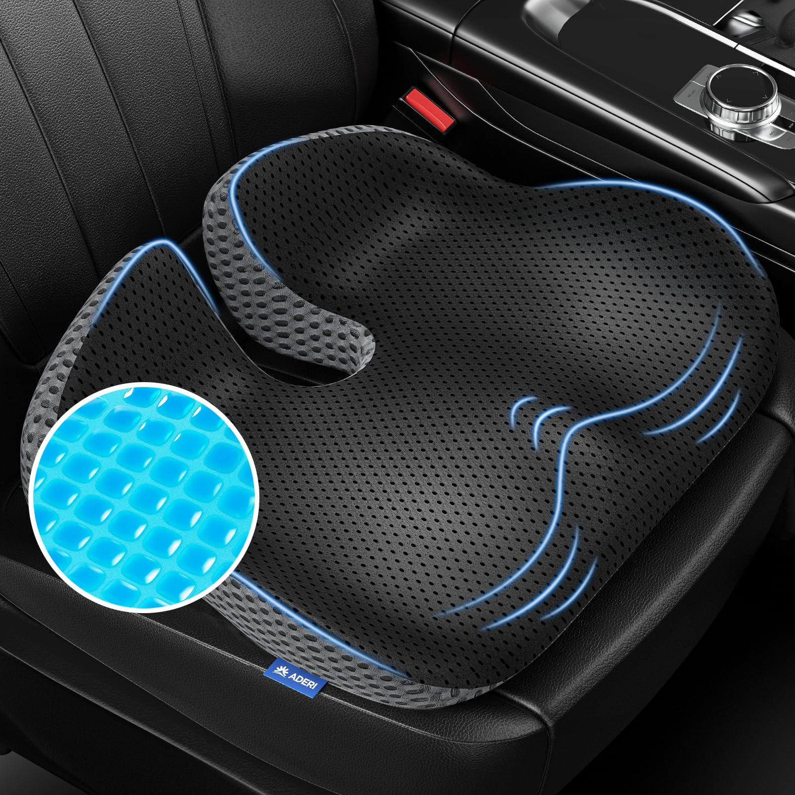 ADERI Gel Wedge Car Seat Cushion for Driving