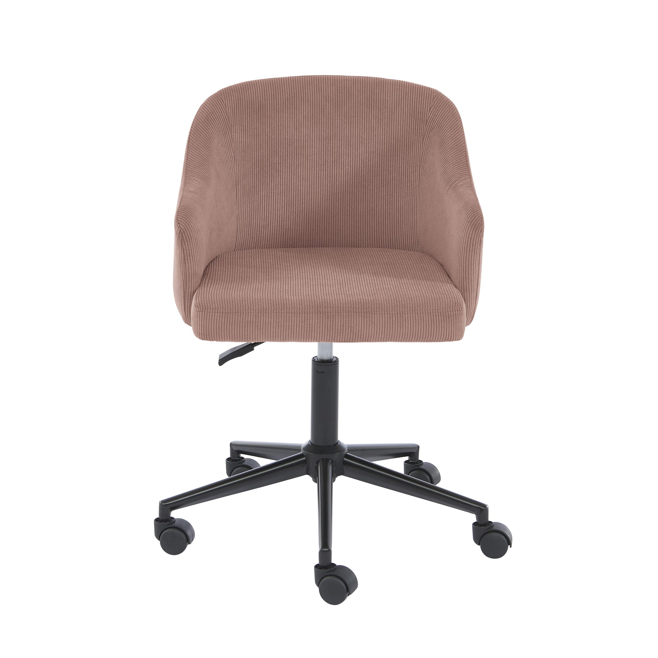 BAÏTA Fauteuil de Bureau à roulettes Barnabe avec Hauteur réglable en Velours côtelé Vieux Rose