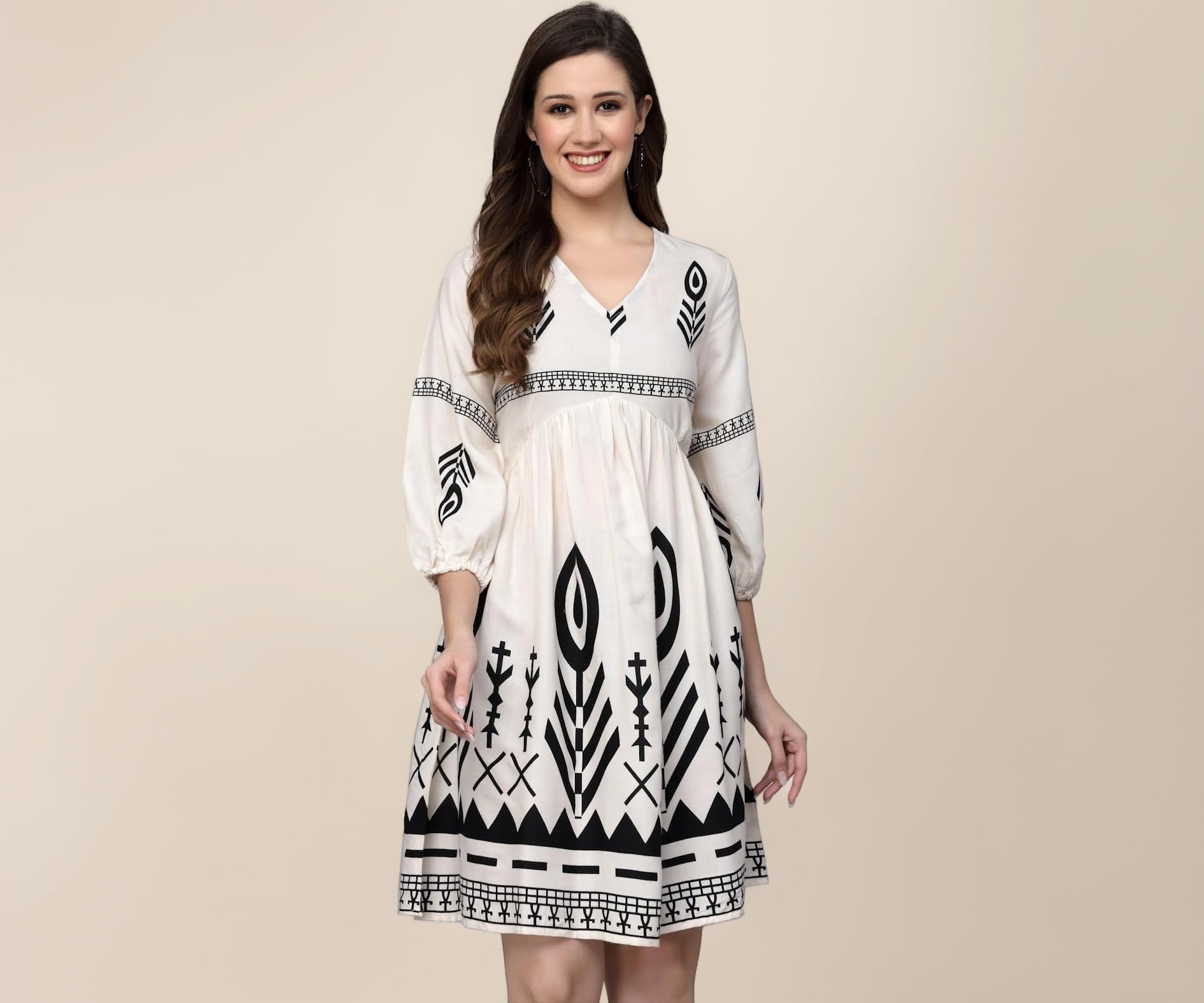 Stylum Women's Printed Rayon Flared Dress