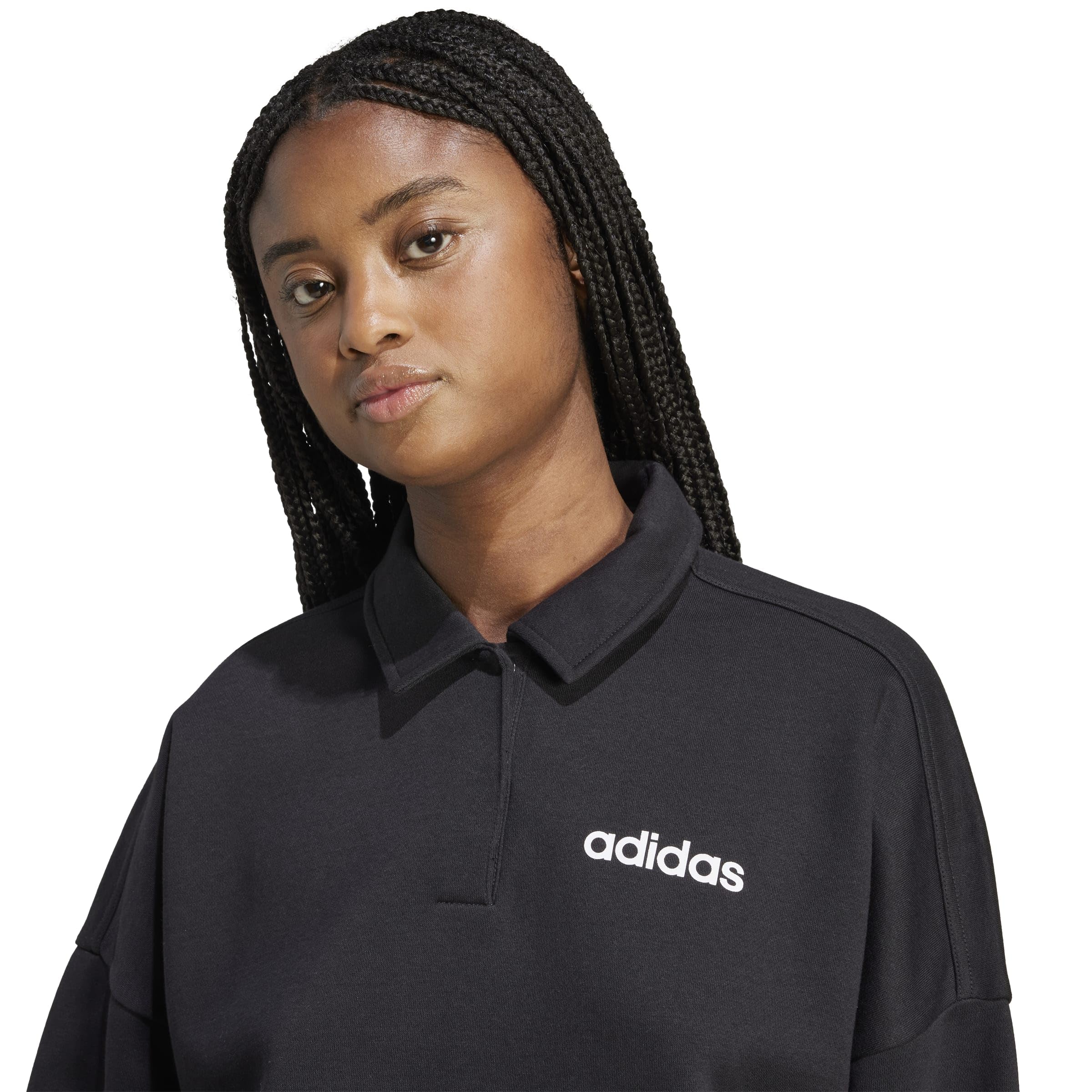 adidas Femme Essentials Linear Fleece Polo Sweatshirt