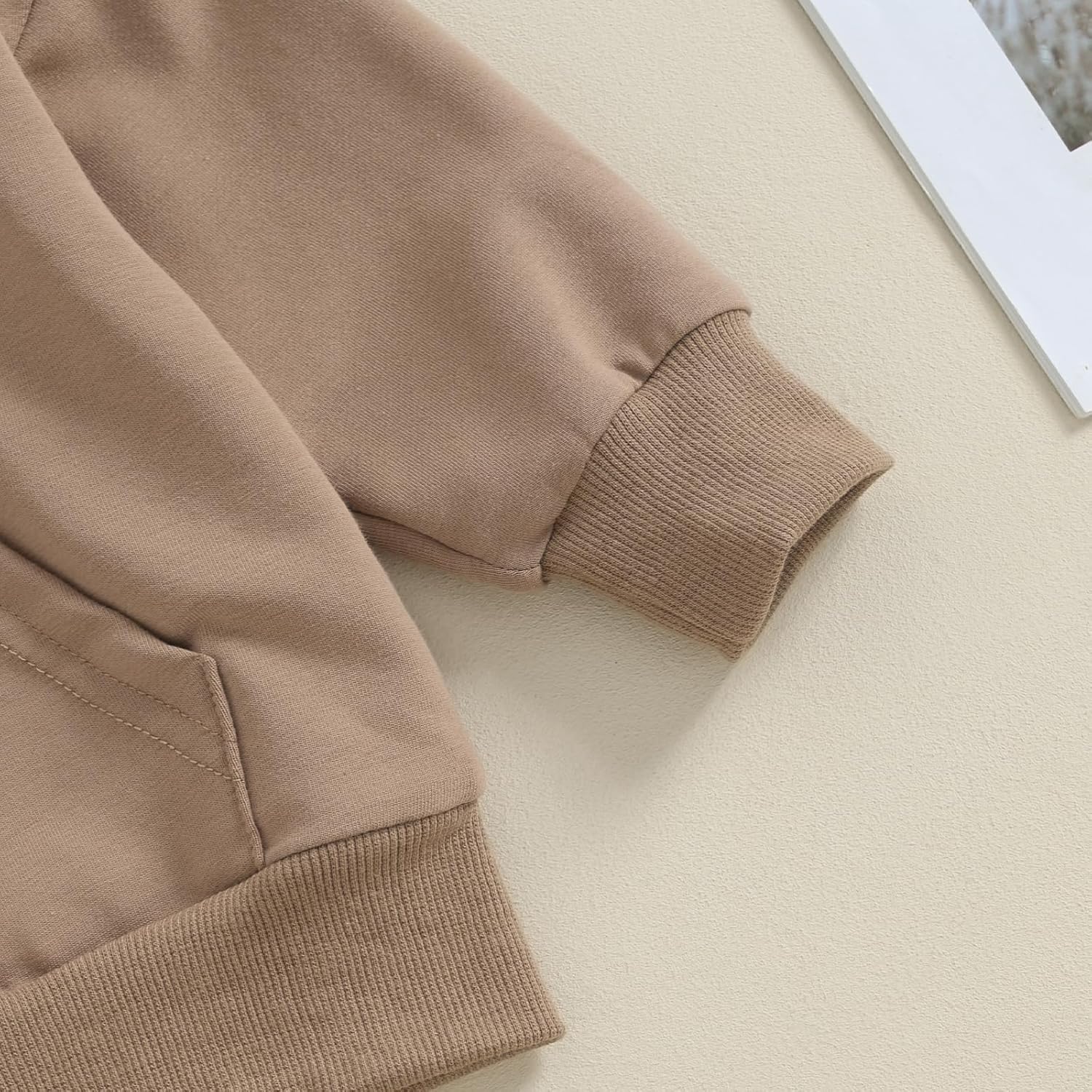 Toddler Baby Boy Girl Clothes Solid Color Hoodie Sweatshirt Top and Jogger Pants Set 2 Piece Fall Winter Outfits (Coffee, 2-3 Years) - Image 5