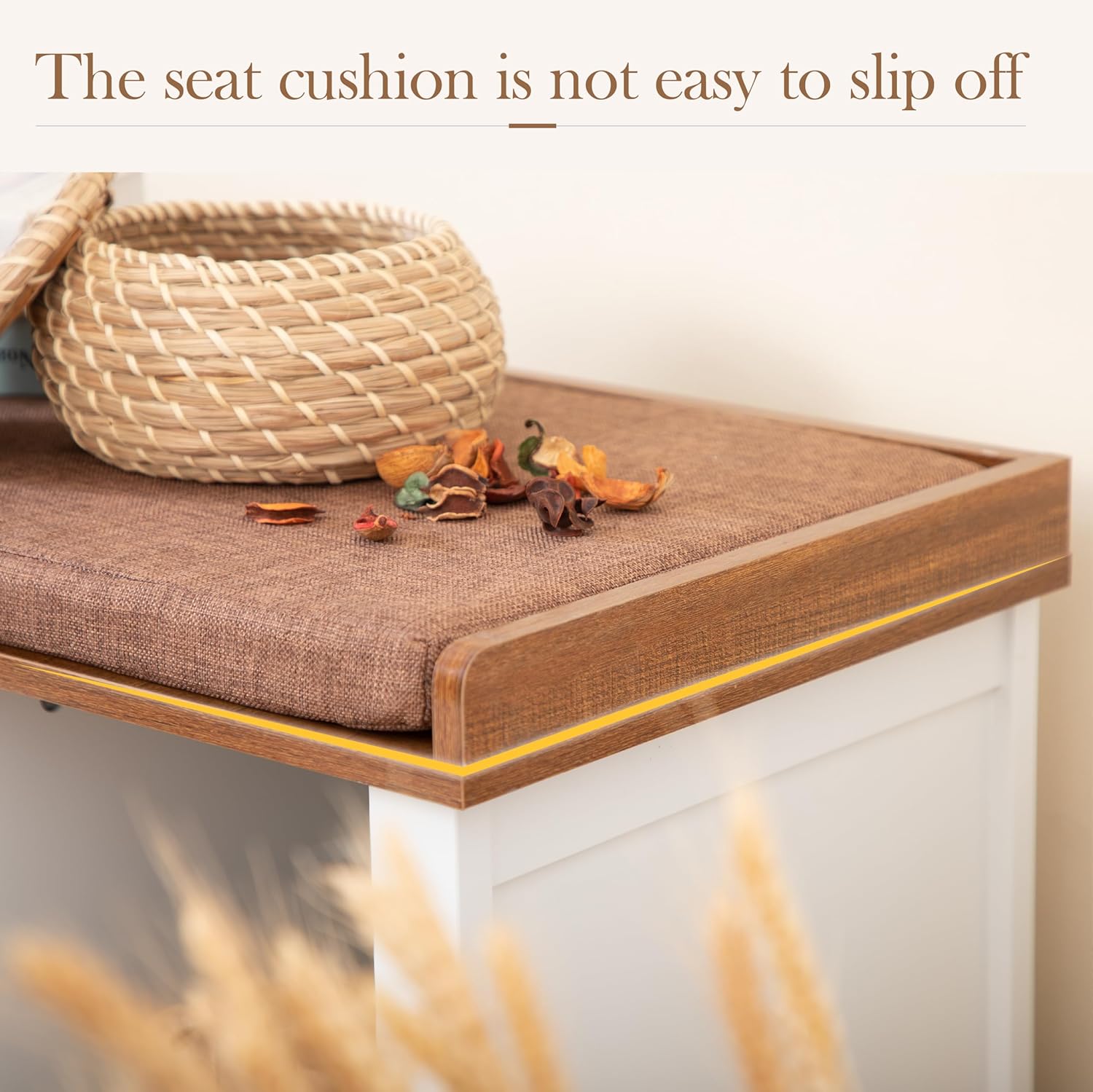 PHI VILLA Storage Bench for Entryway, Shoe Bench with Storage 2 Tier Shoe Bench, Entryway Storage for Hallway