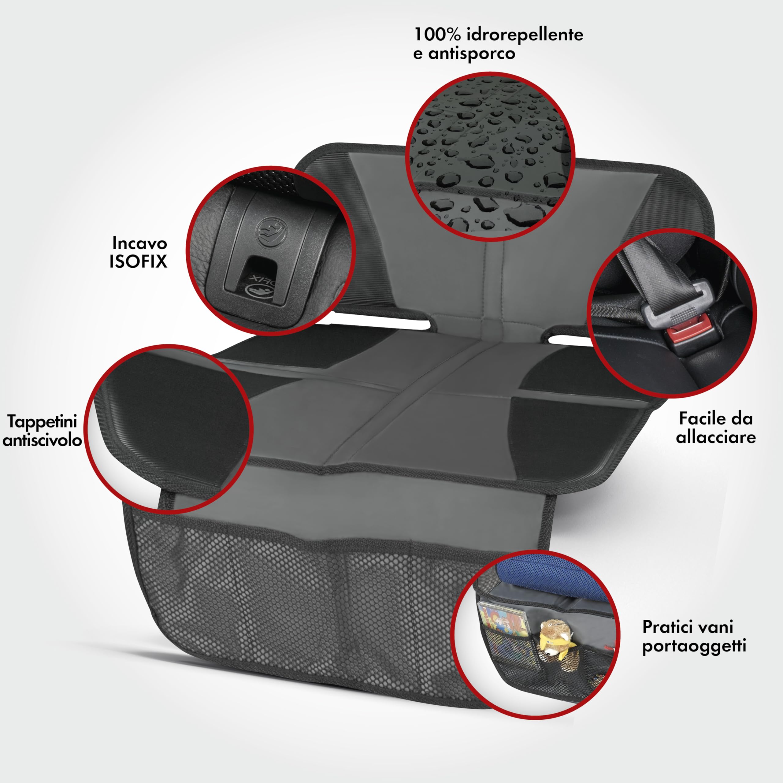 WALSER sottotappeto per seggiolino auto compatibile Isofix Tidy Fred, protezione antiscivolo per seggiolino auto