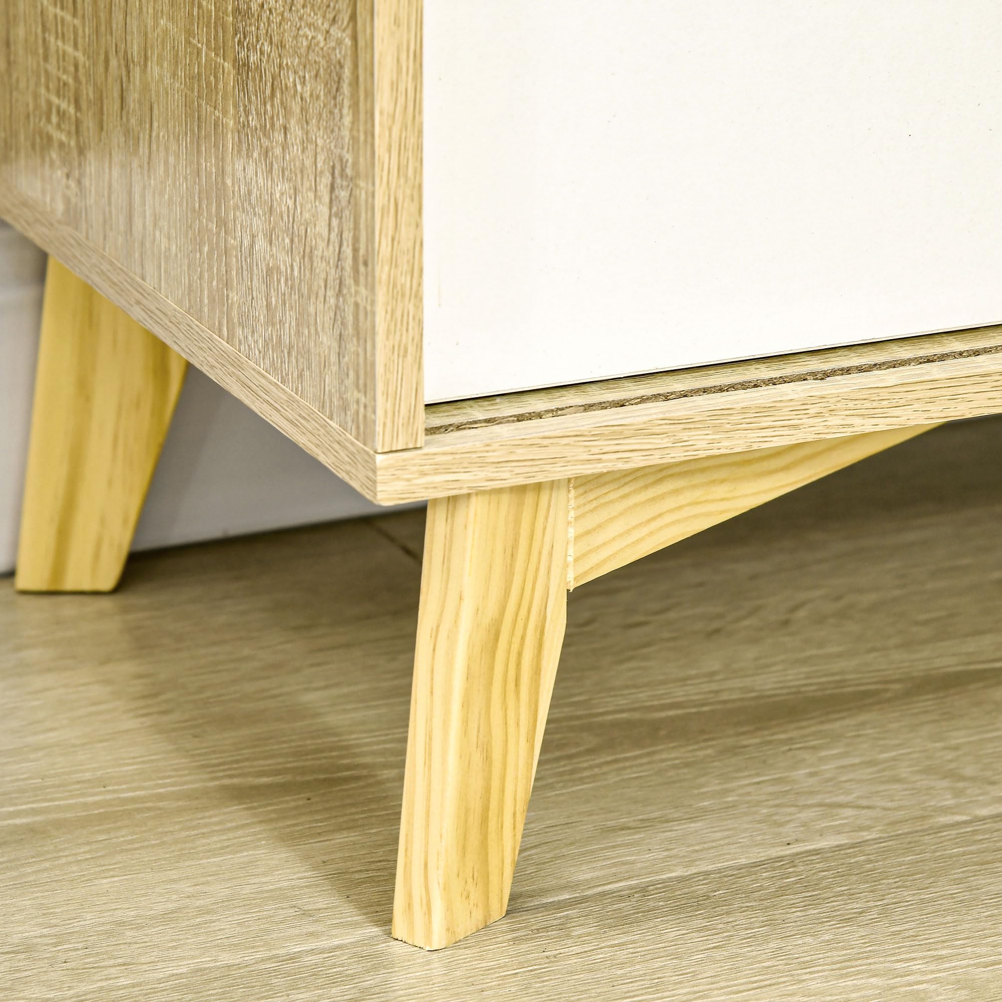 HOMCOM Mobile da Salotto Portaoggetti 58x30x93 cm Bianco e color Legno