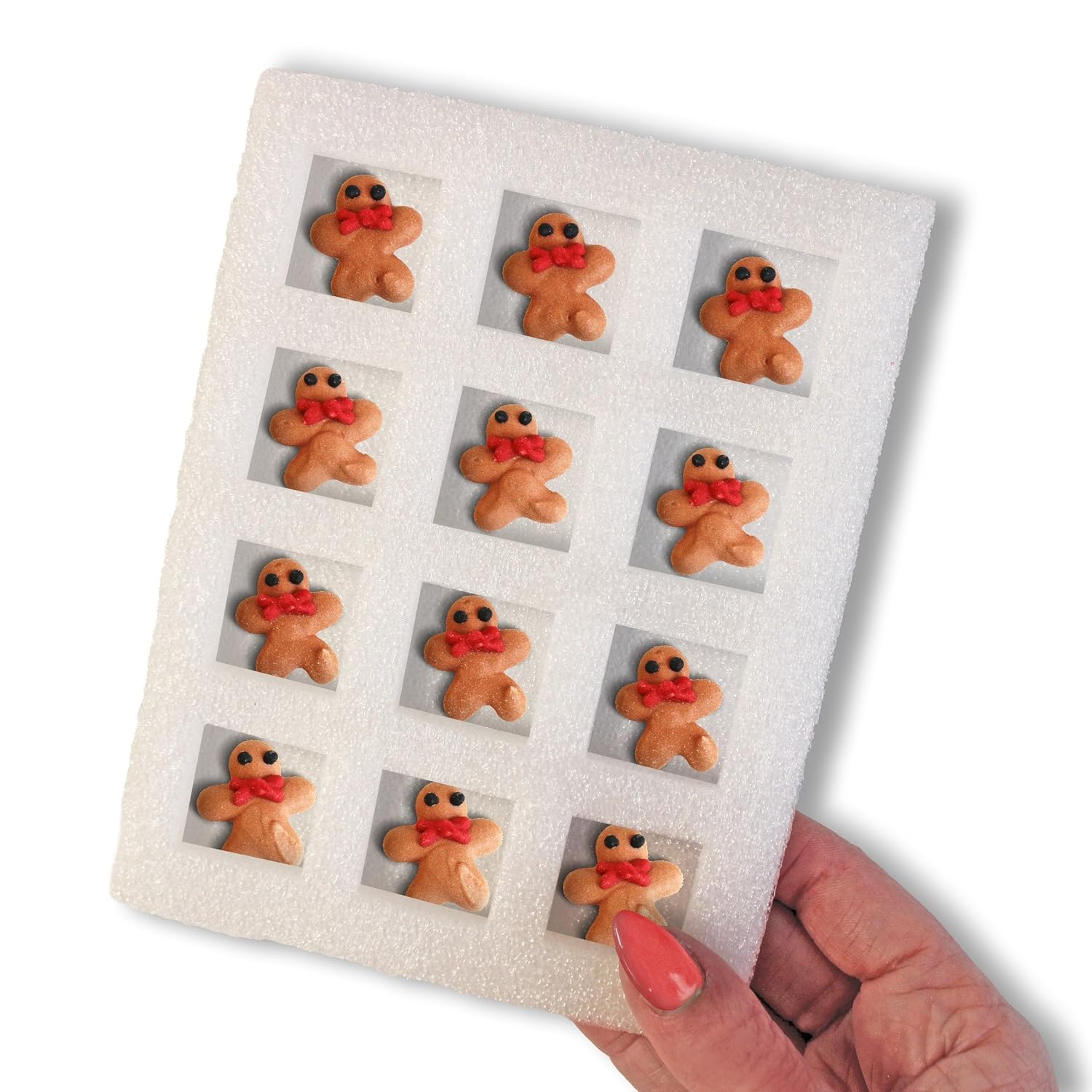 Sprinkle Pop Gingerbread Men Royal Icing Decorations| 36 Edible Hand-piped Royal Icing Printed Toppers Made in USA for Decorating Christmas Donuts Cake Cupcake Cookie Muffins, 0.75 Inches