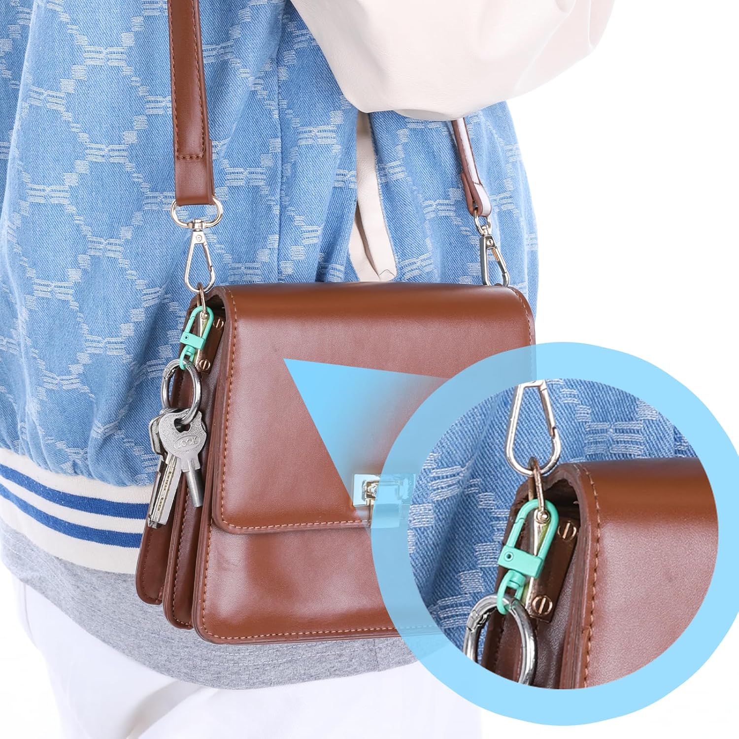 24 PCS Metal Lobster Claw Clasps Swivel Lanyards, Colorful Heavy Duty Keys Chain Hooks, Lobster Claw Clasps with Key Rings Snap Hooks Strap for Key Chains Art Crafts DIY Accessories - 12 Colors - Image 3